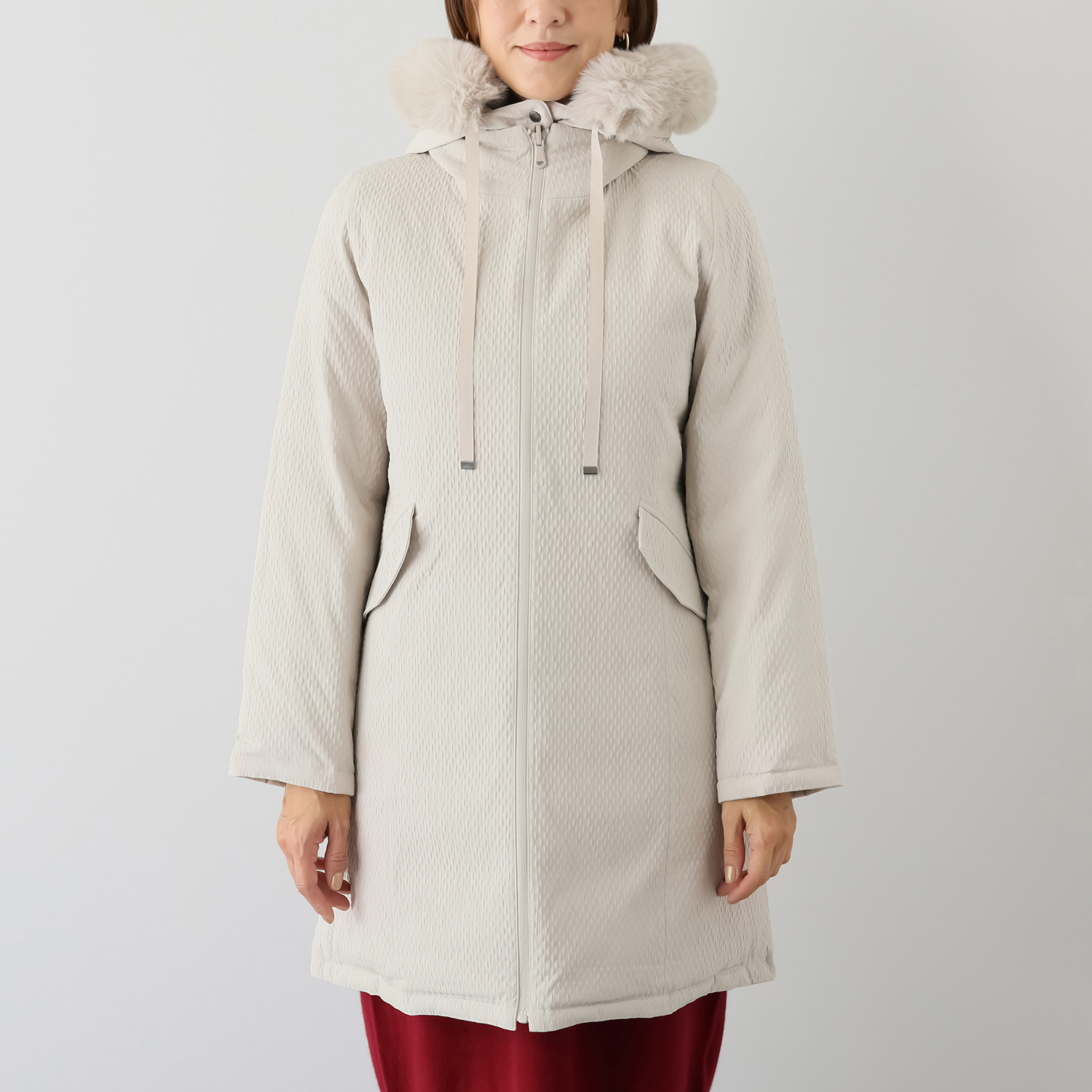 メルヴェイユ　ヴァント エコファー付 はっ水　軽量 リバーシブル ダウンコート