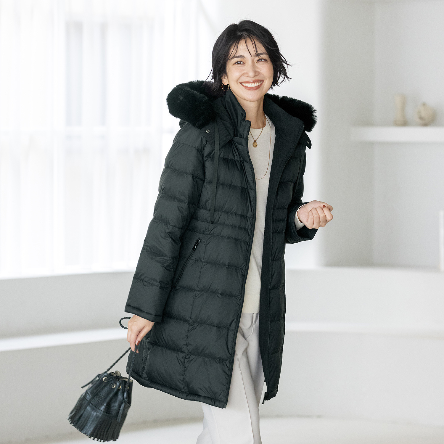 メルヴェイユ　ヴァント エコファー付 はっ水　軽量 リバーシブル ダウンコート