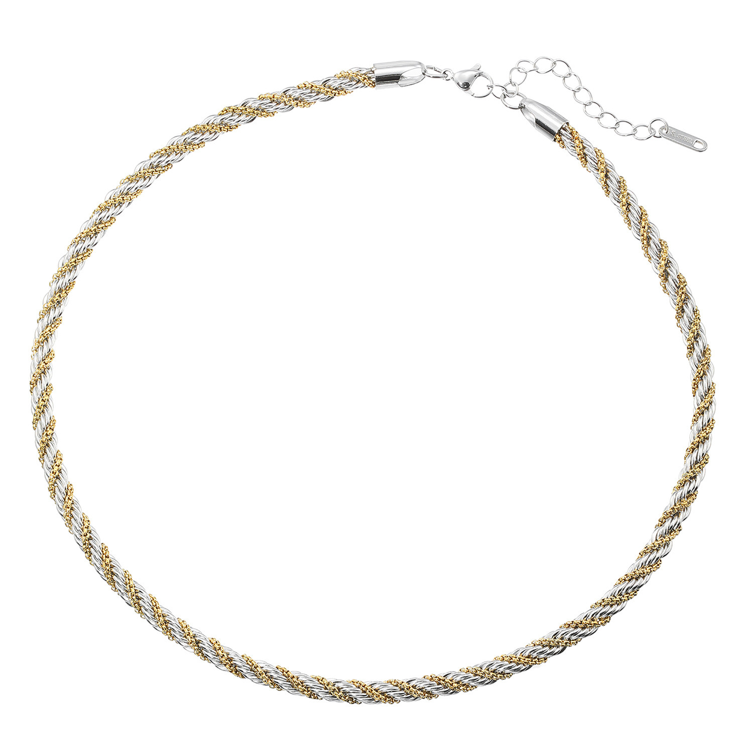 エービーステン ステンレス コンビカラー デザインネックレス