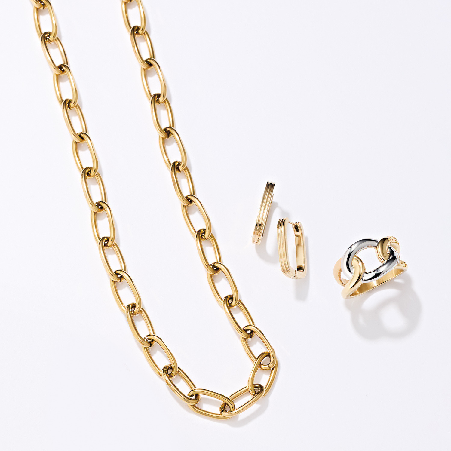 アシエステンレス サージカルステンレス オーバルシャイニー ネックレス