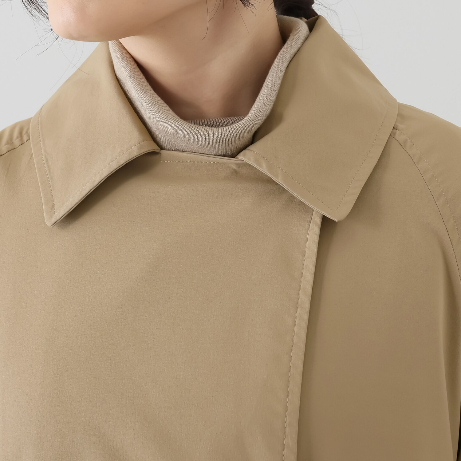 元町ゼラール 着回し抜群で大活躍！ フェイクファーベスト付 はっ水＆軽量ストレッチ ダブルフロントコート