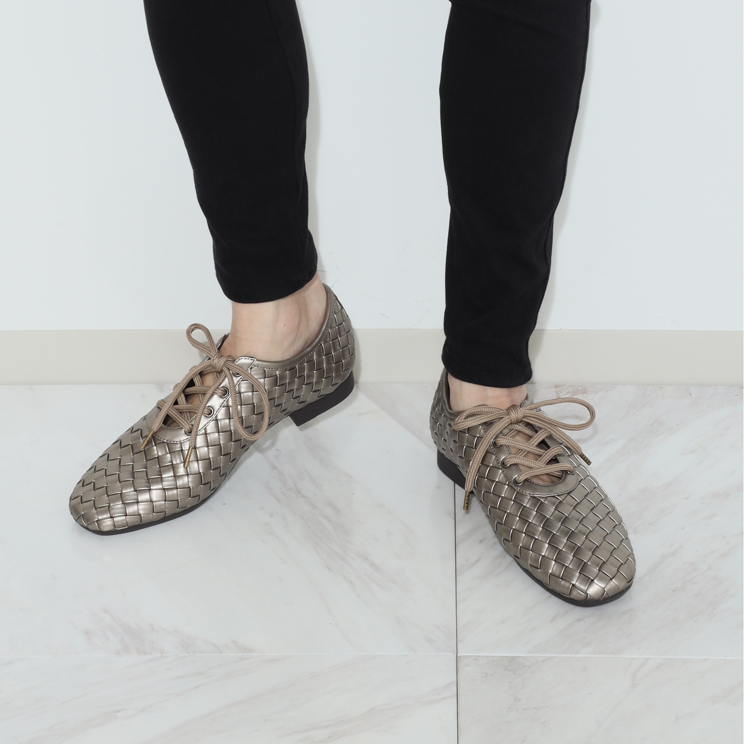 ヌーベルヴォーグ リュクスライン ソフトメッシュ 曲がるソールで楽ちん フラットシューズ