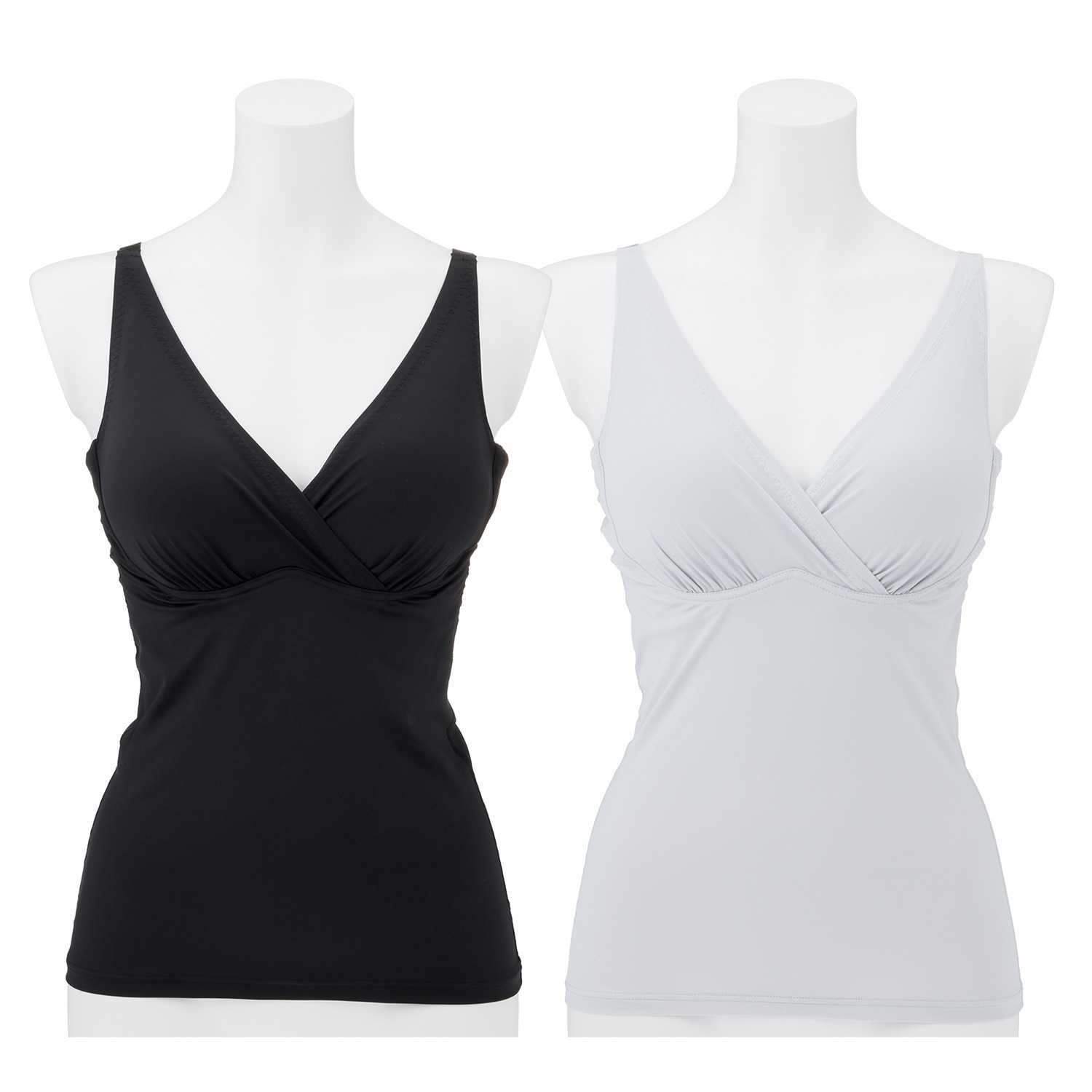 きれいになろう！ 静電気防止加工 樹脂入りモールド バストメイクブラキャミ ２枚セット