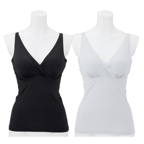 きれいになろう! 静電気防止加工 樹脂入りモールド バストメイクブラキャミ 2枚セット きれいになろう! 静電気防止加工 樹脂入りモールド バストメイクブラキャミ 2枚セット