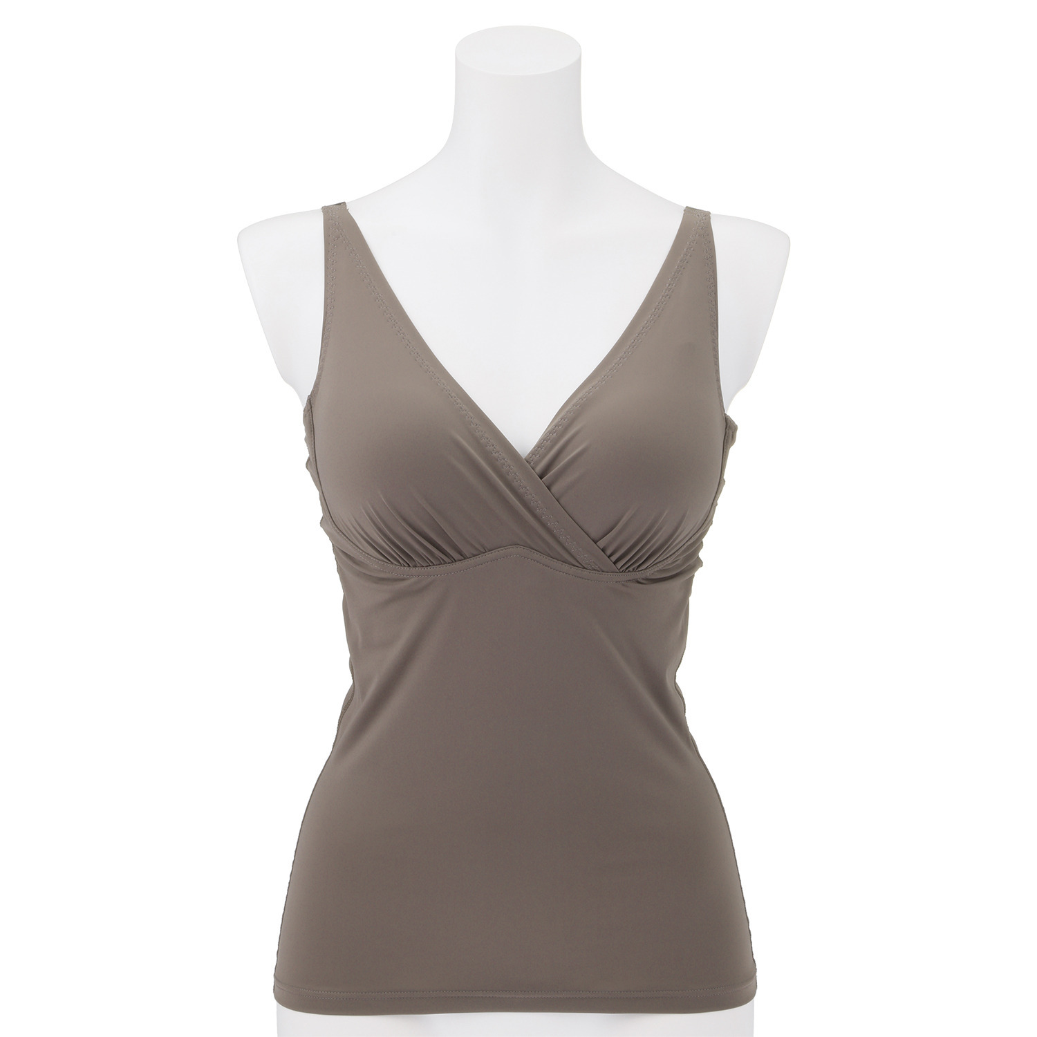 きれいになろう！ 静電気防止加工 樹脂入りモールド バストメイクブラキャミ ２枚セット