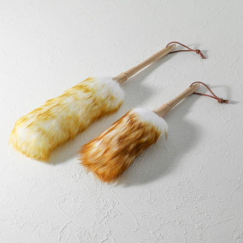 羊毛使用のおしゃれな ハンディーモップ ウールダスター 2本セット <Sサイズ、 Lサイズ> 羊毛使用のおしゃれな ハンディーモップ ウールダスター 2本セット <Sサイズ、 Lサイズ>