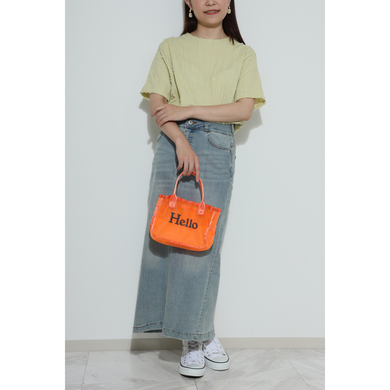 グッシオイタリー Ｈｅｌｌｏロゴメッシュ バッグインバッグ