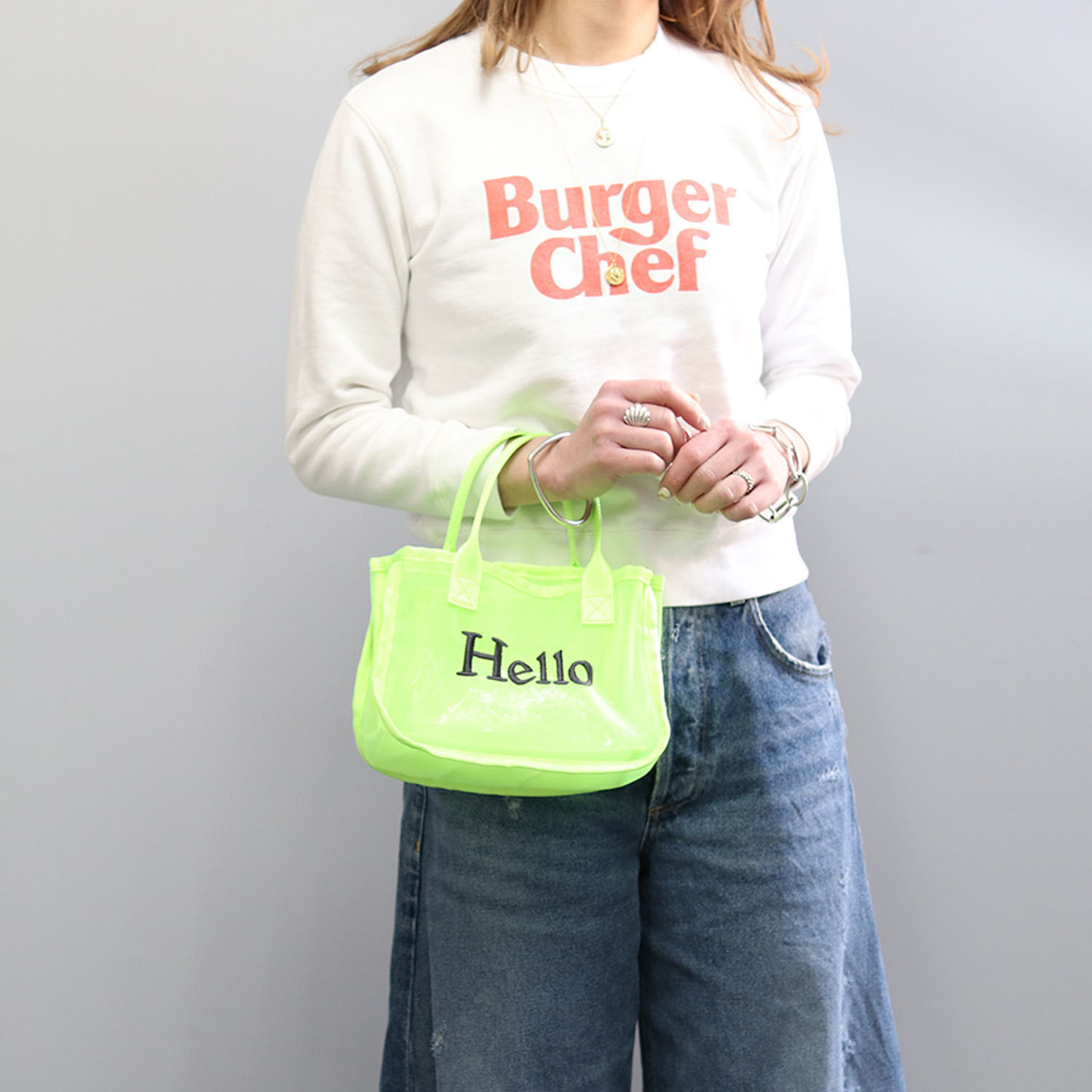 グッシオイタリー Ｈｅｌｌｏロゴメッシュ バッグインバッグ