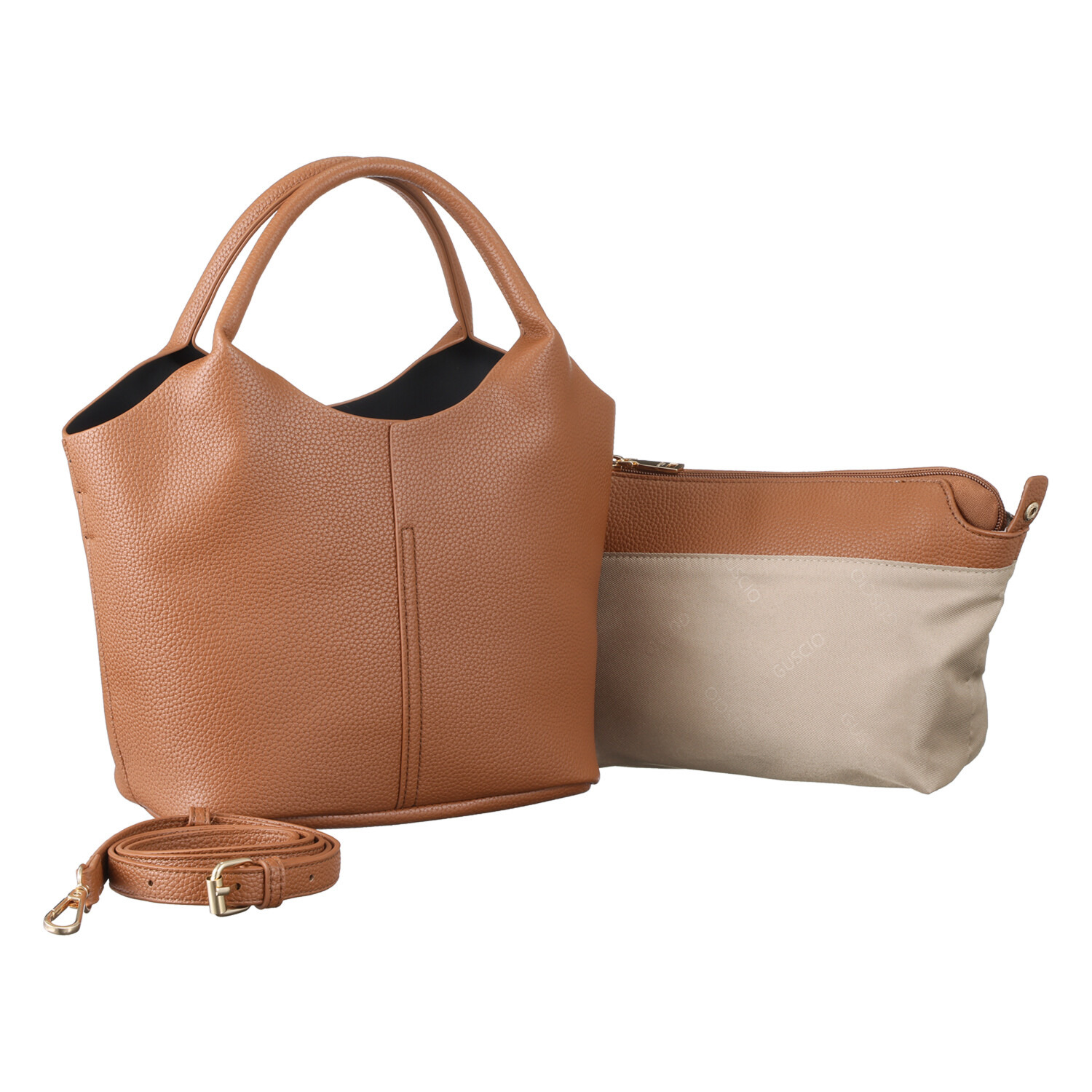 グッシオイタリー ポーチ付 ２ウェイ ミニハンドバッグ