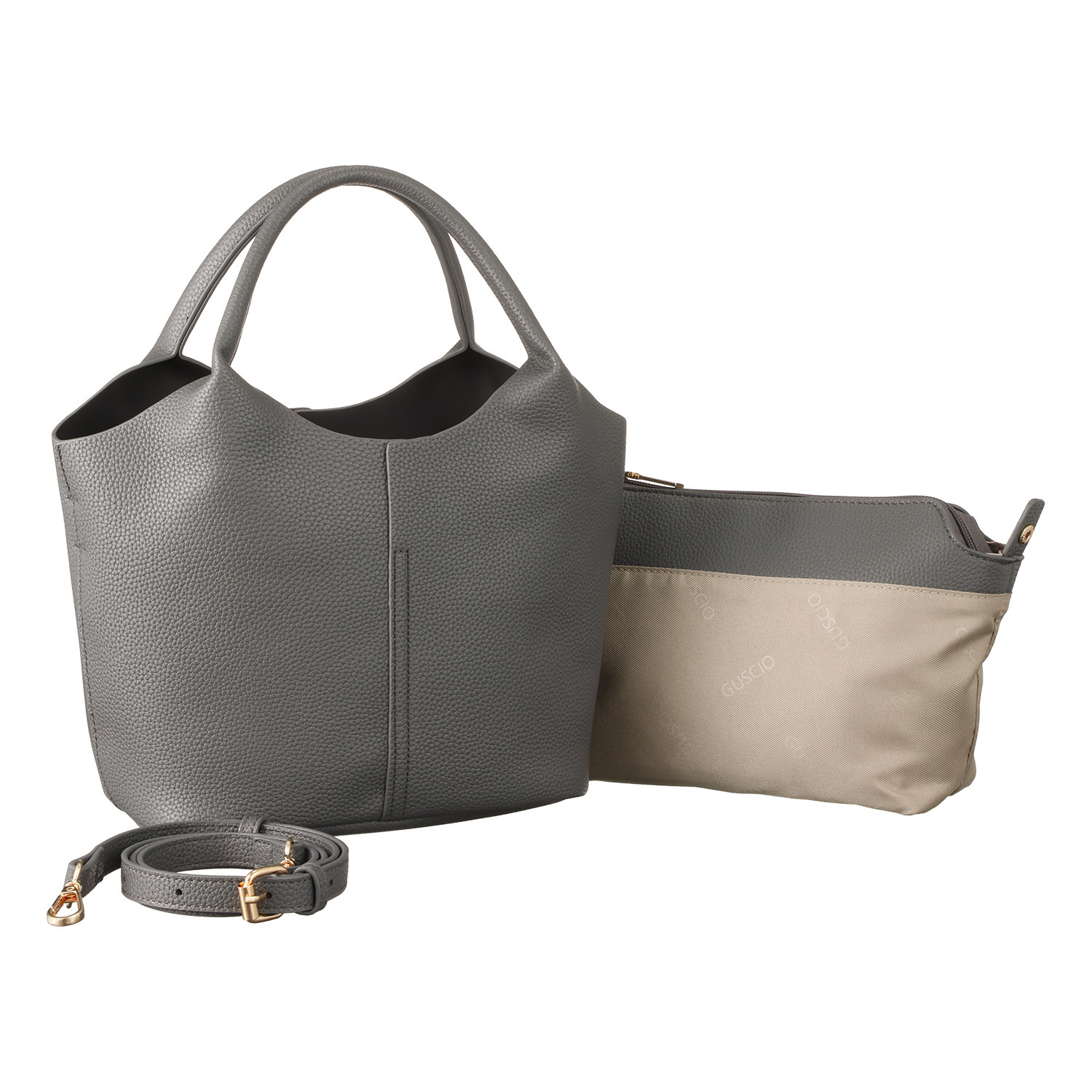 グッシオイタリー ポーチ付 ２ウェイ ミニハンドバッグ