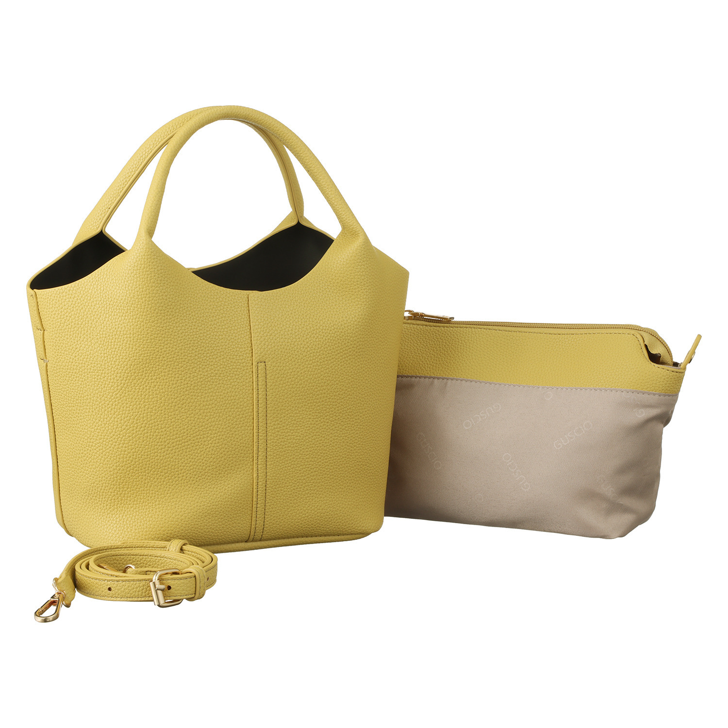 グッシオイタリー ポーチ付 ２ウェイ ミニハンドバッグ