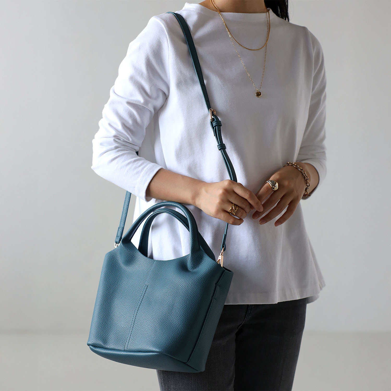 グッシオイタリー ポーチ付 ２ウェイ ミニハンドバッグ