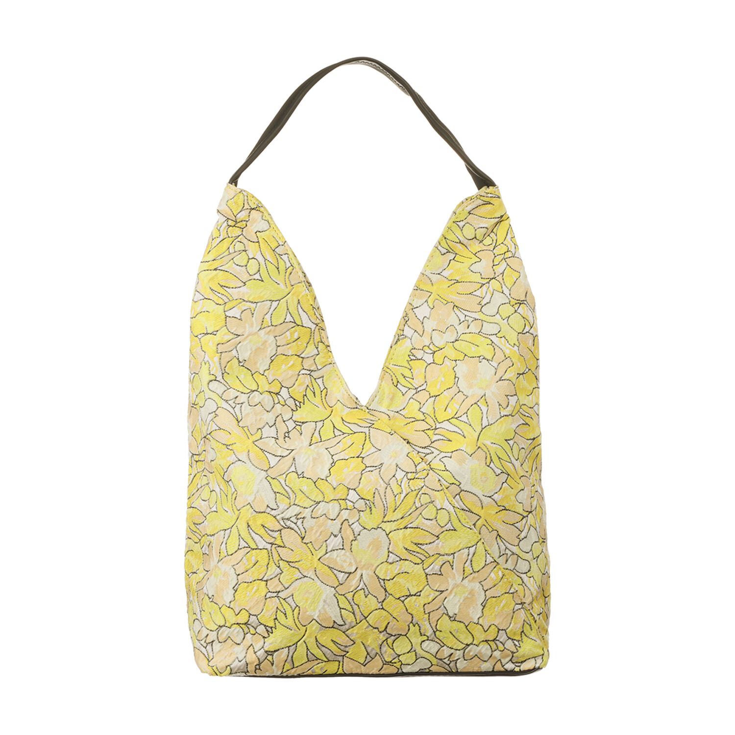 グッシオイタリー 花柄ジャガード Ｖカットトートバッグ