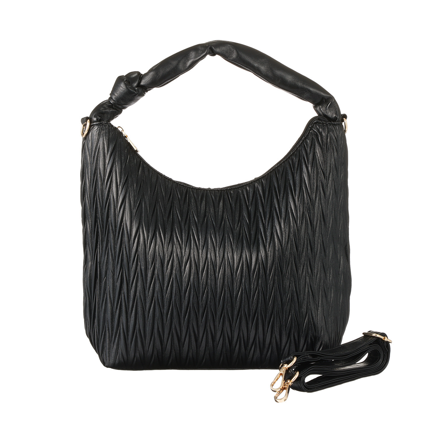 グッシオイタリー プリーツデザイン ワンハンドル ２ウェイトートバッグ