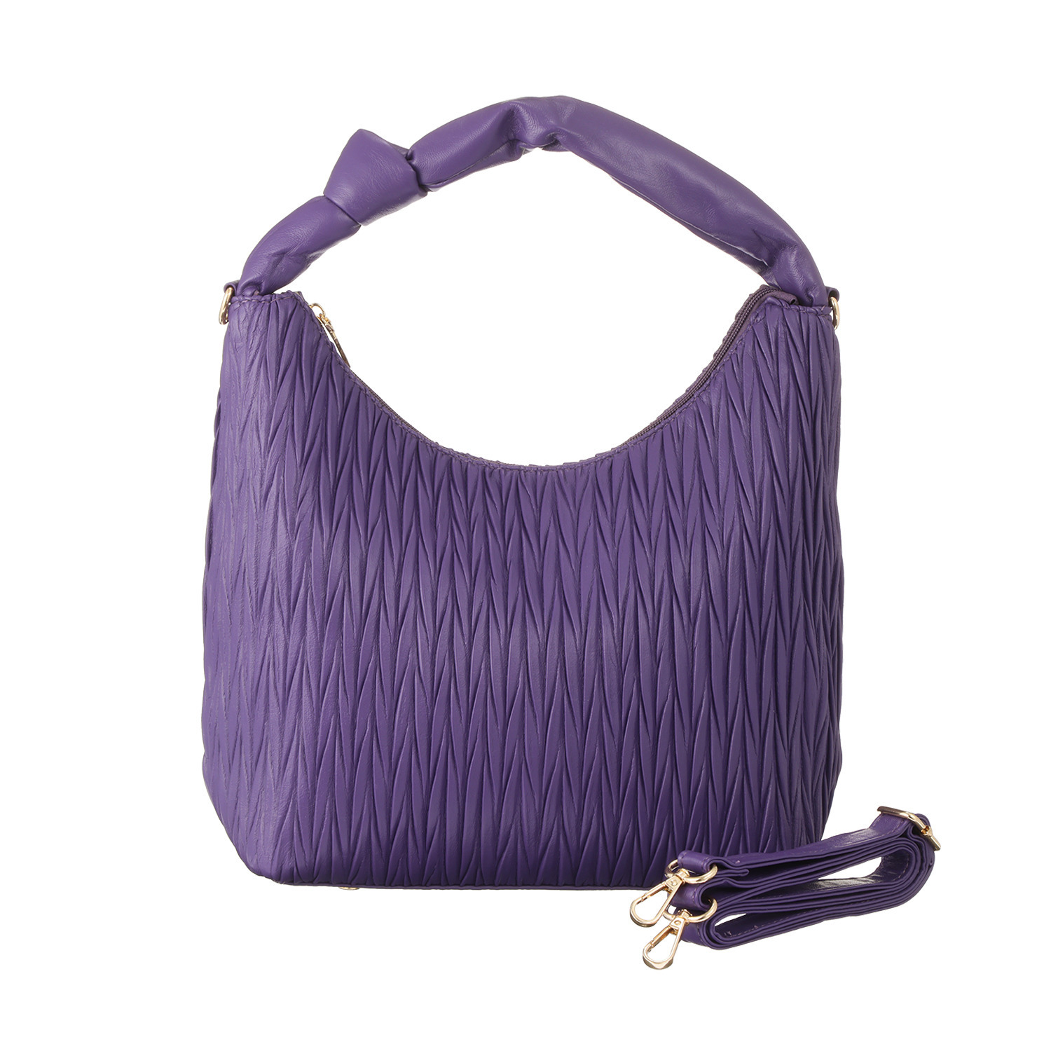 グッシオイタリー プリーツデザイン ワンハンドル ２ウェイトートバッグ