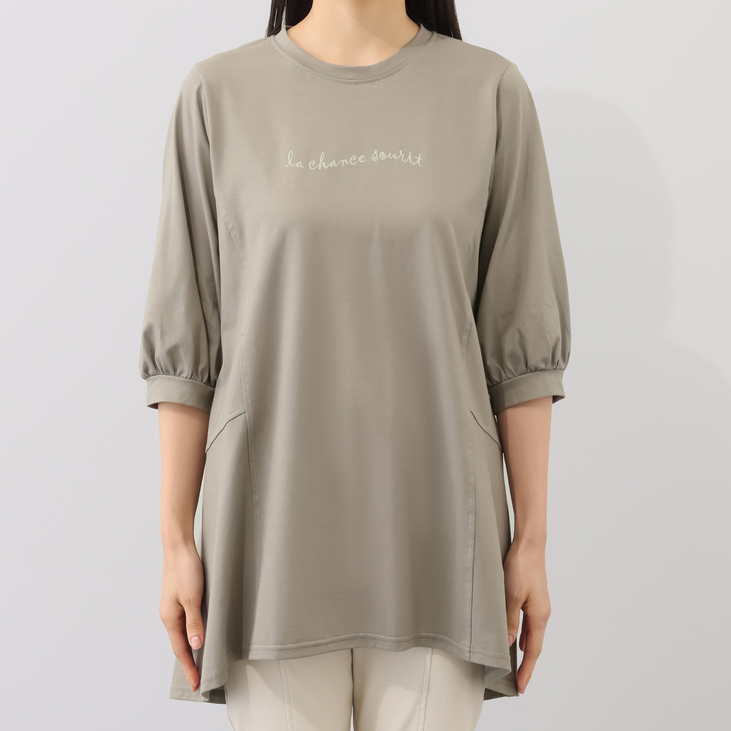 里麻 ロゴプリントチュニック