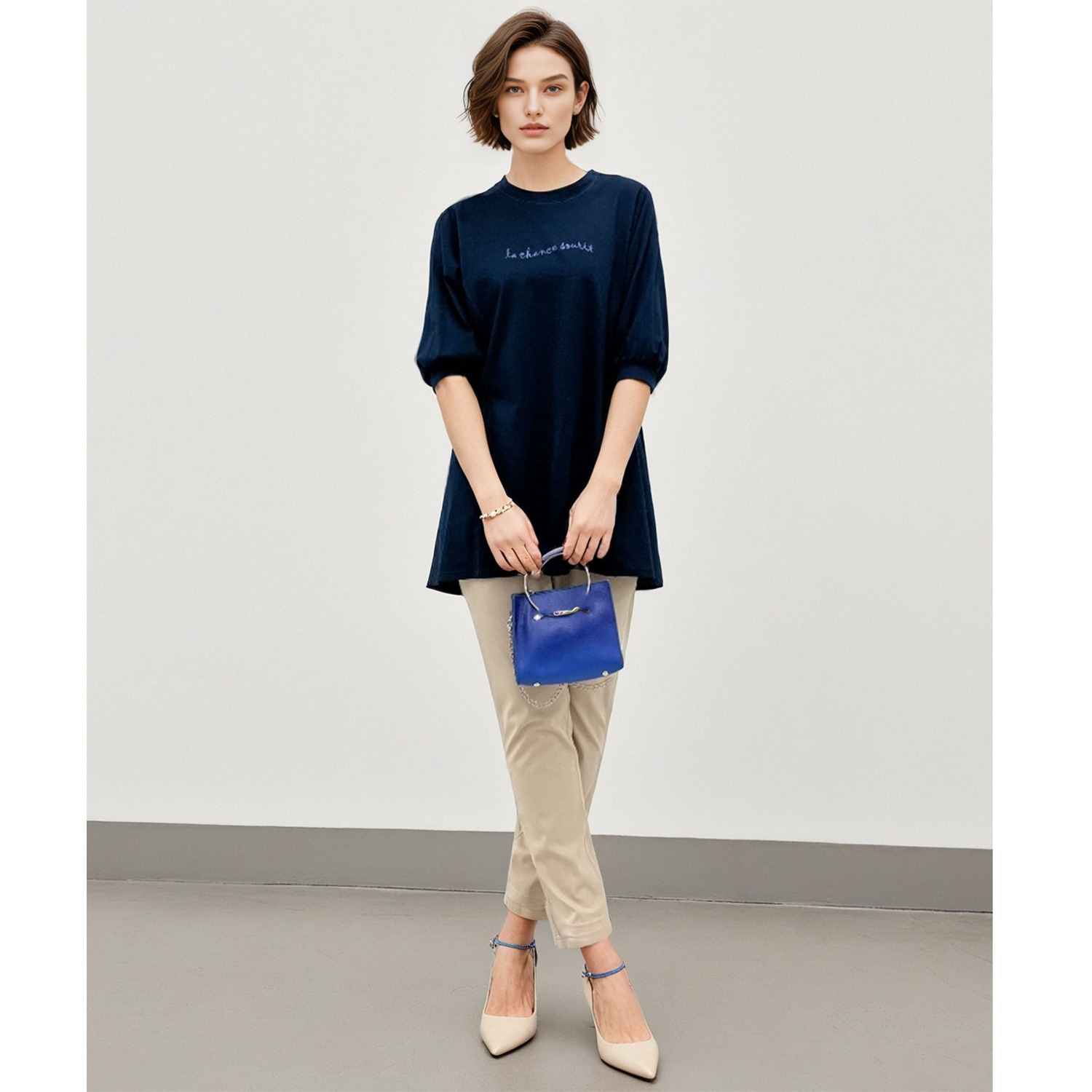 里麻 ロゴプリントチュニック