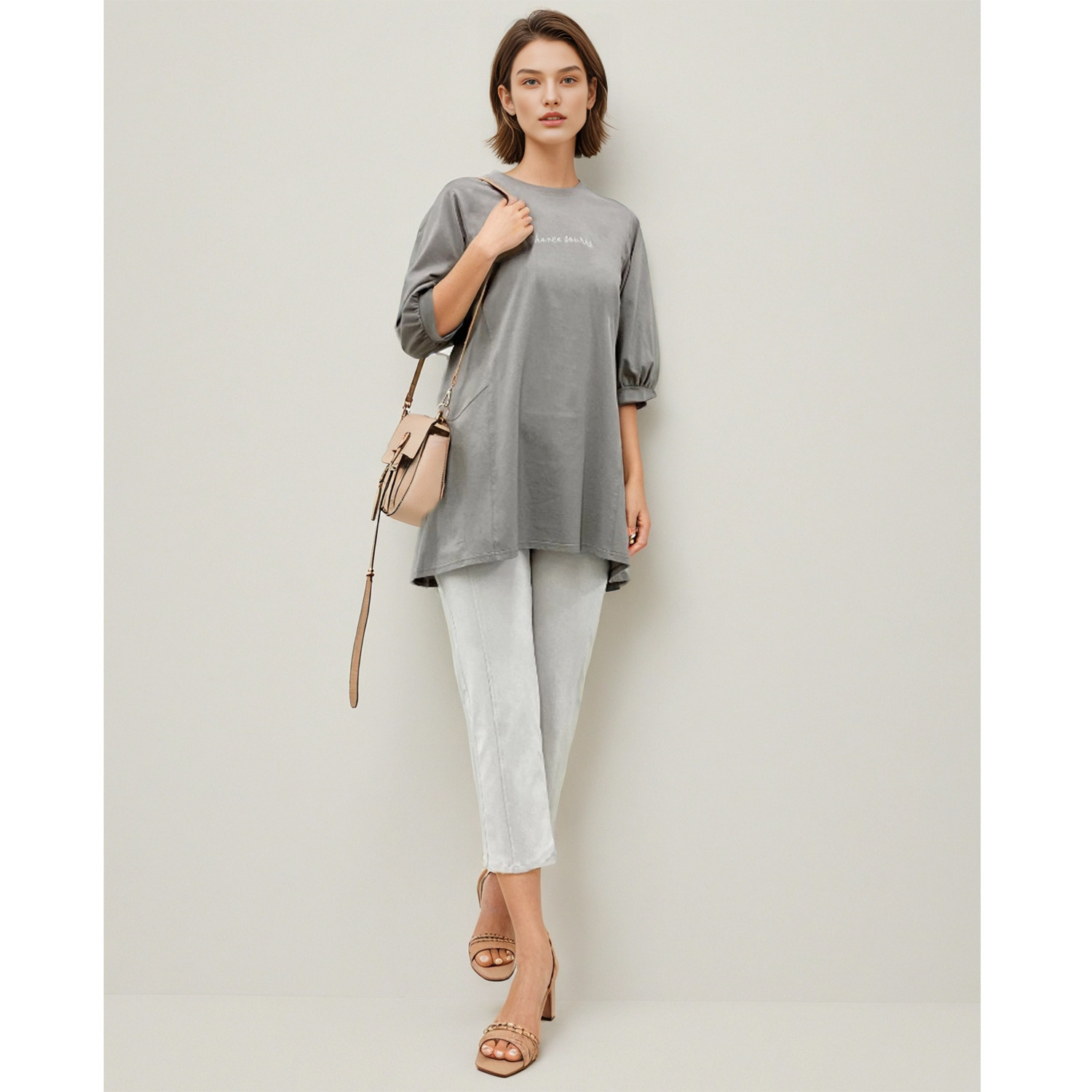 里麻 ロゴプリントチュニック