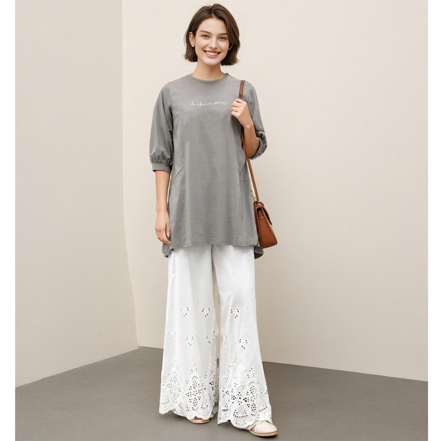 里麻 ロゴプリントチュニック