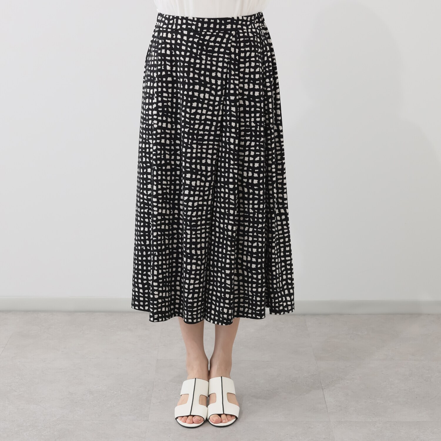 里麻 ＵＶカット・接触冷感 巻きスカート風 ワイドパンツ