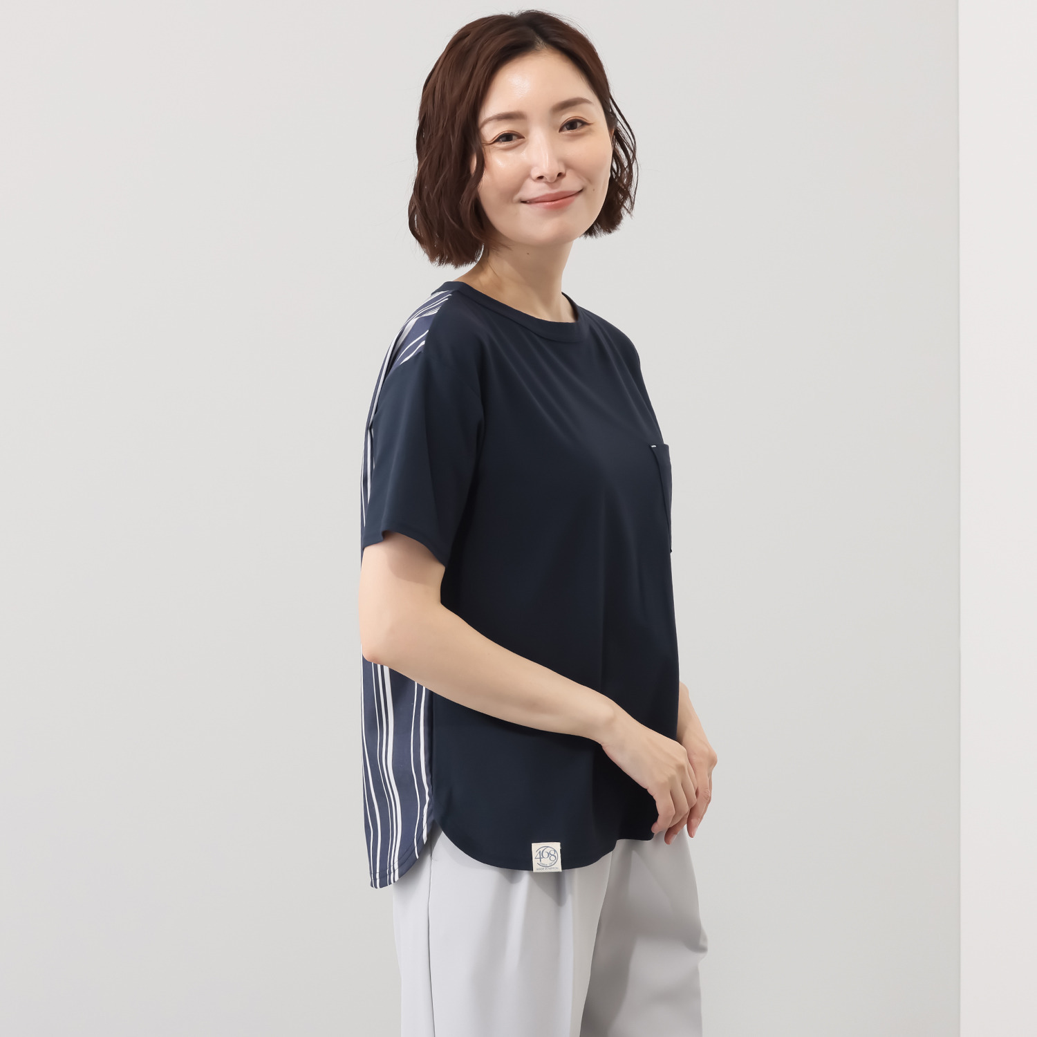 シロヤイチガントウキョウ ＤＥＰＥＮＤ糸使用 アムンゼン×ストライプ プルオーバー