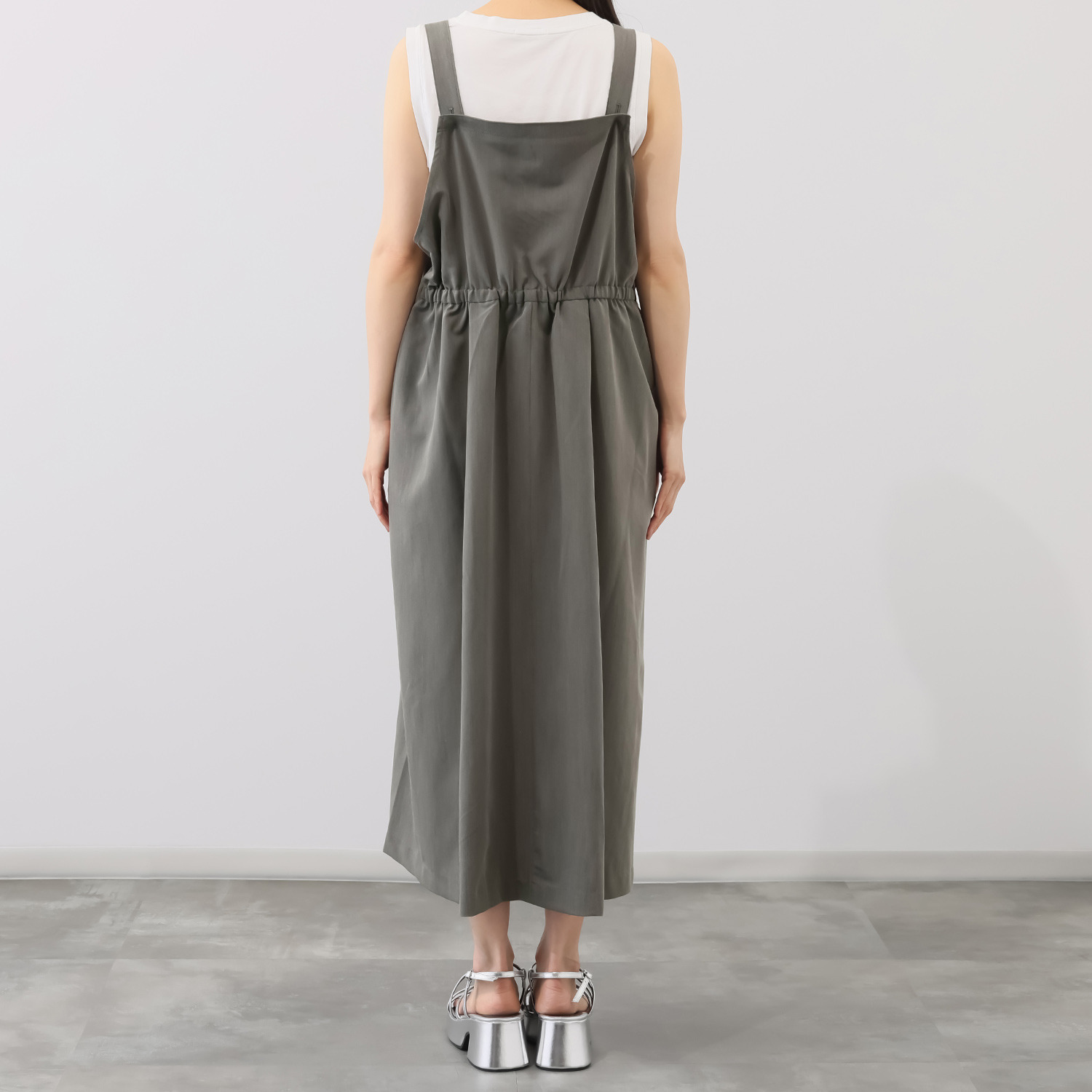 ヨウゾウカタブキ アシンメトリータック フロントファスナー ジャンパースカート