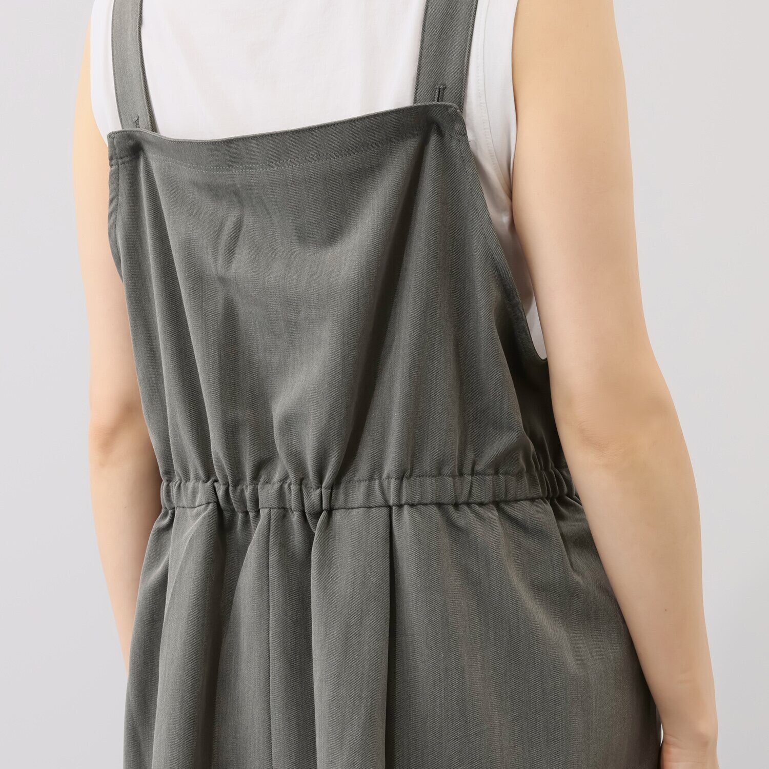 ヨウゾウカタブキ アシンメトリータック フロントファスナー ジャンパースカート