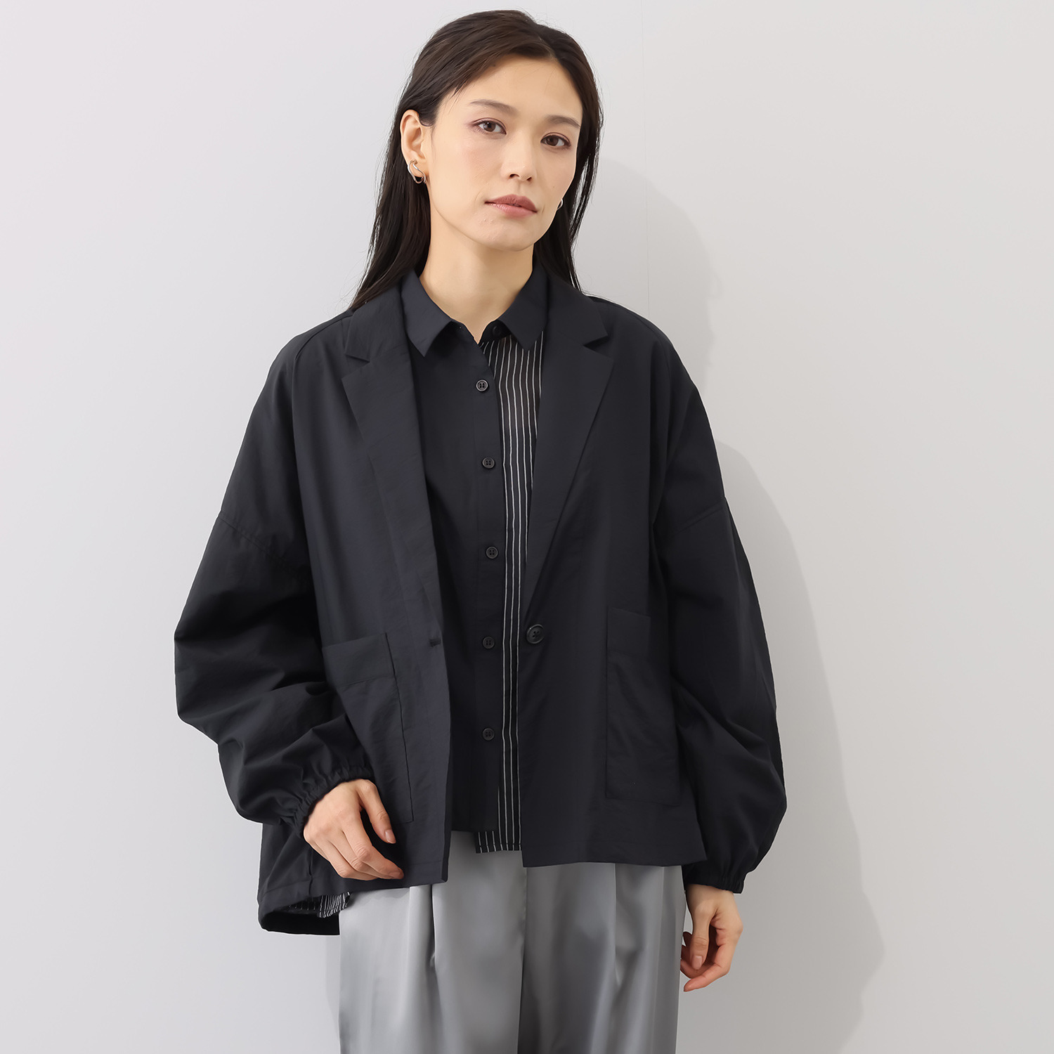ヨウゾウカタブキ コットン混シアーボイル フォルムジャケット