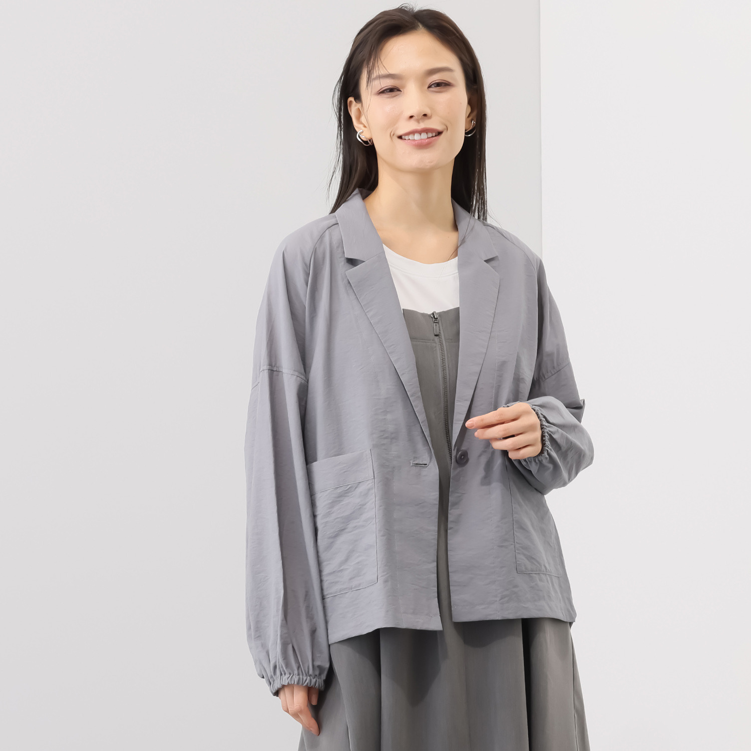 ヨウゾウカタブキ コットン混シアーボイル フォルムジャケット