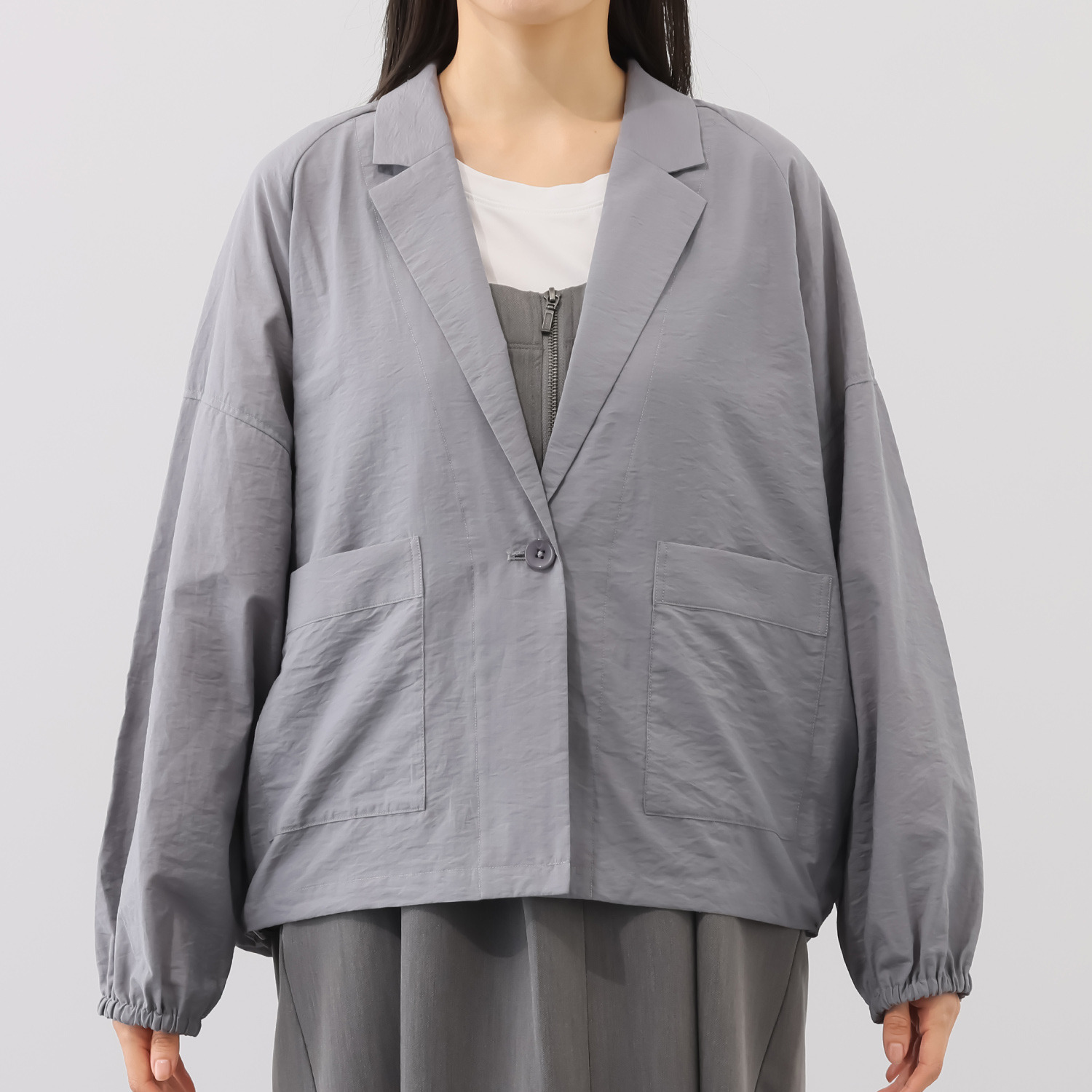 ヨウゾウカタブキ コットン混シアーボイル フォルムジャケット