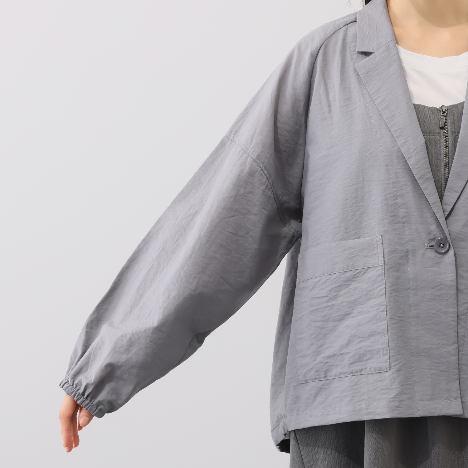 ヨウゾウカタブキ コットン混シアーボイル フォルムジャケット