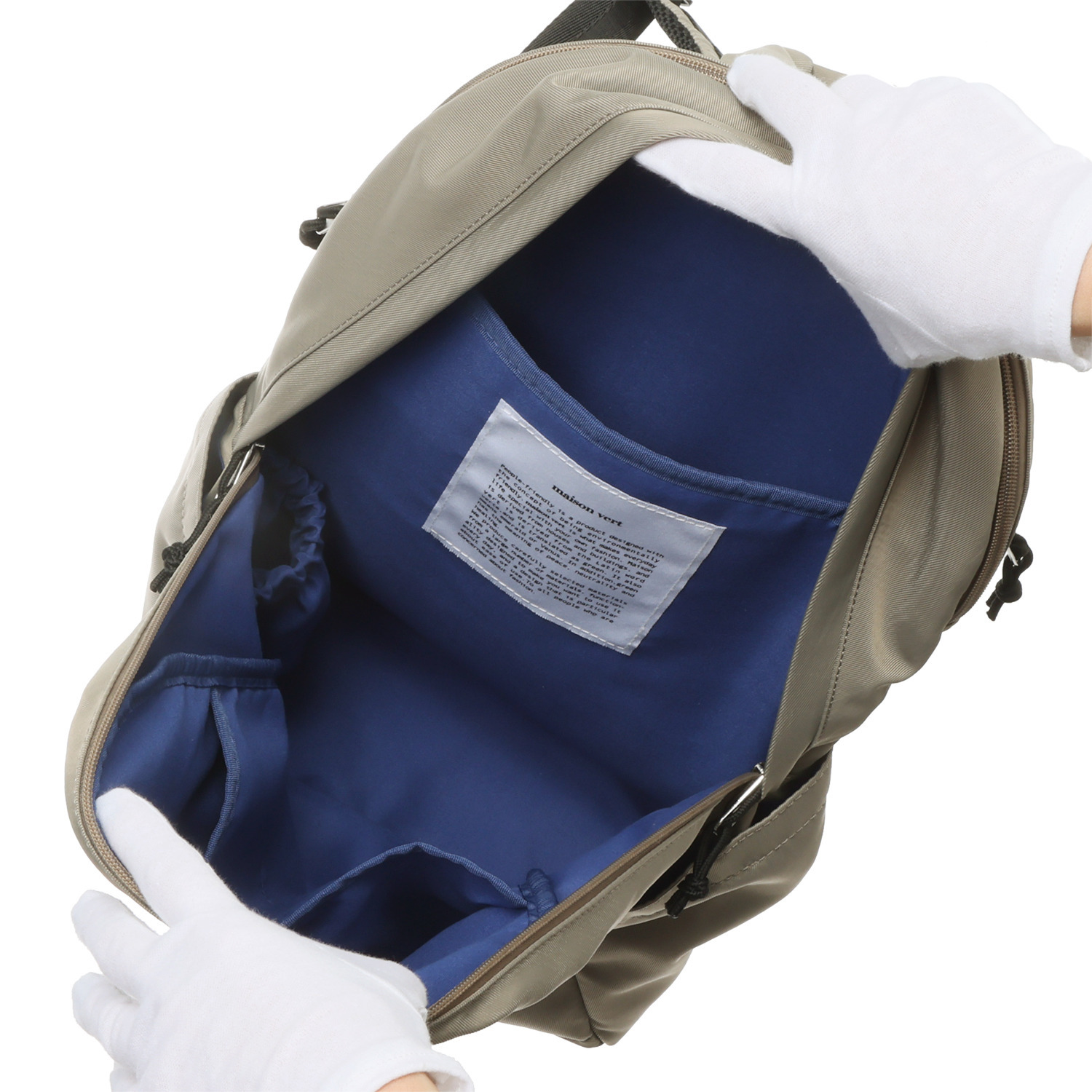 メゾンヴェール はっ水ワッシャーナイロン １０ポケット 軽量ラウンドリュック