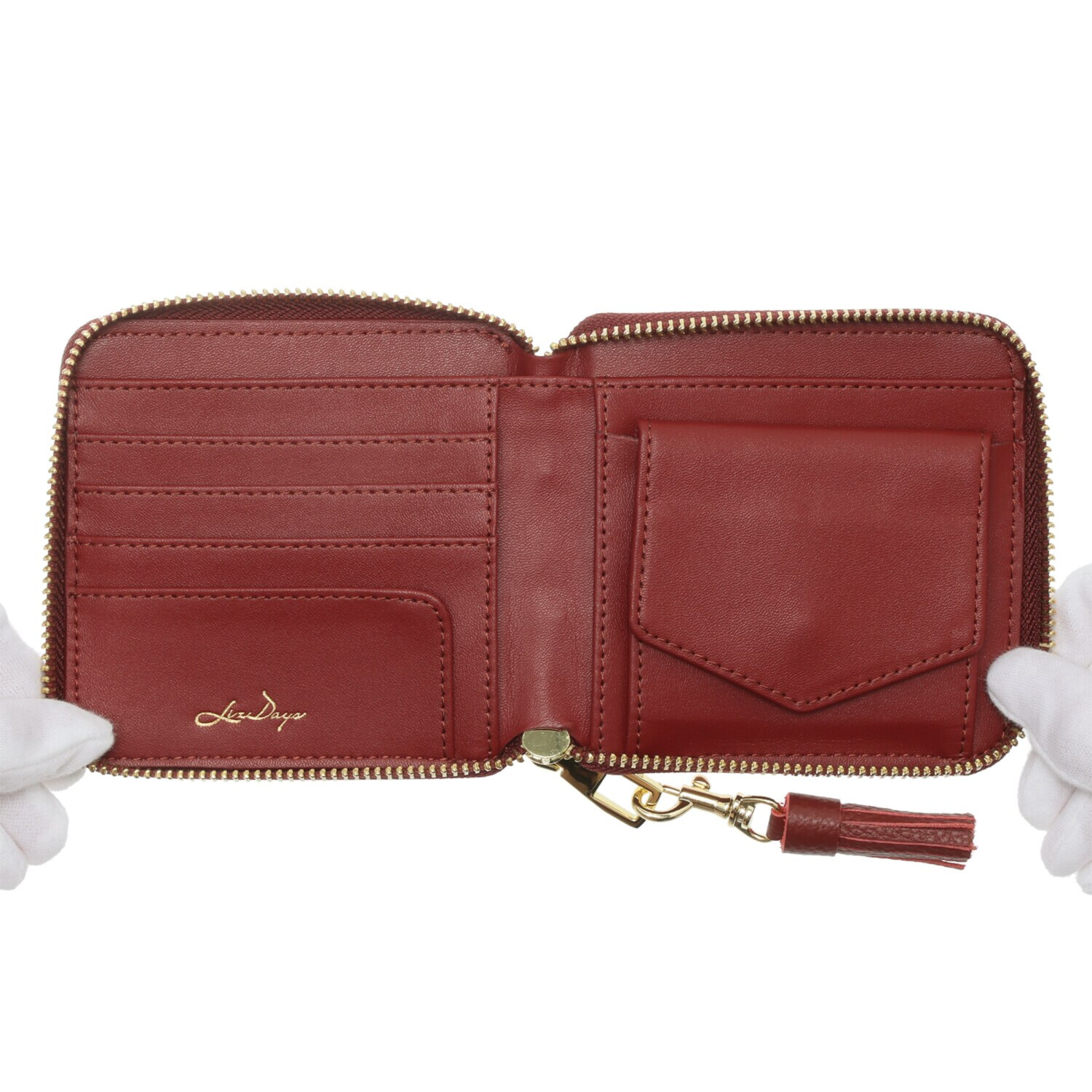 リズデイズ 本革 二つ折りスリム財布