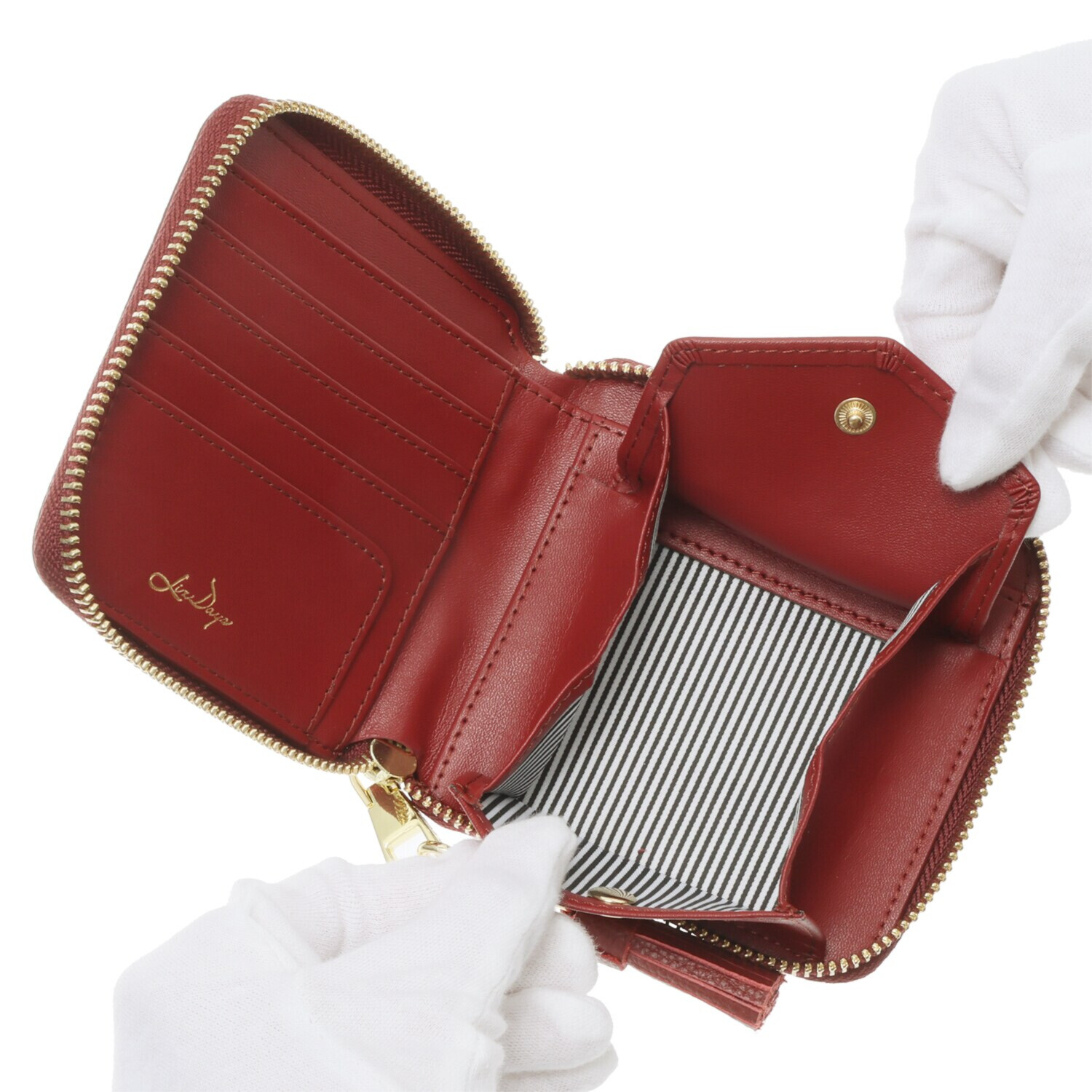 リズデイズ 本革 二つ折りスリム財布