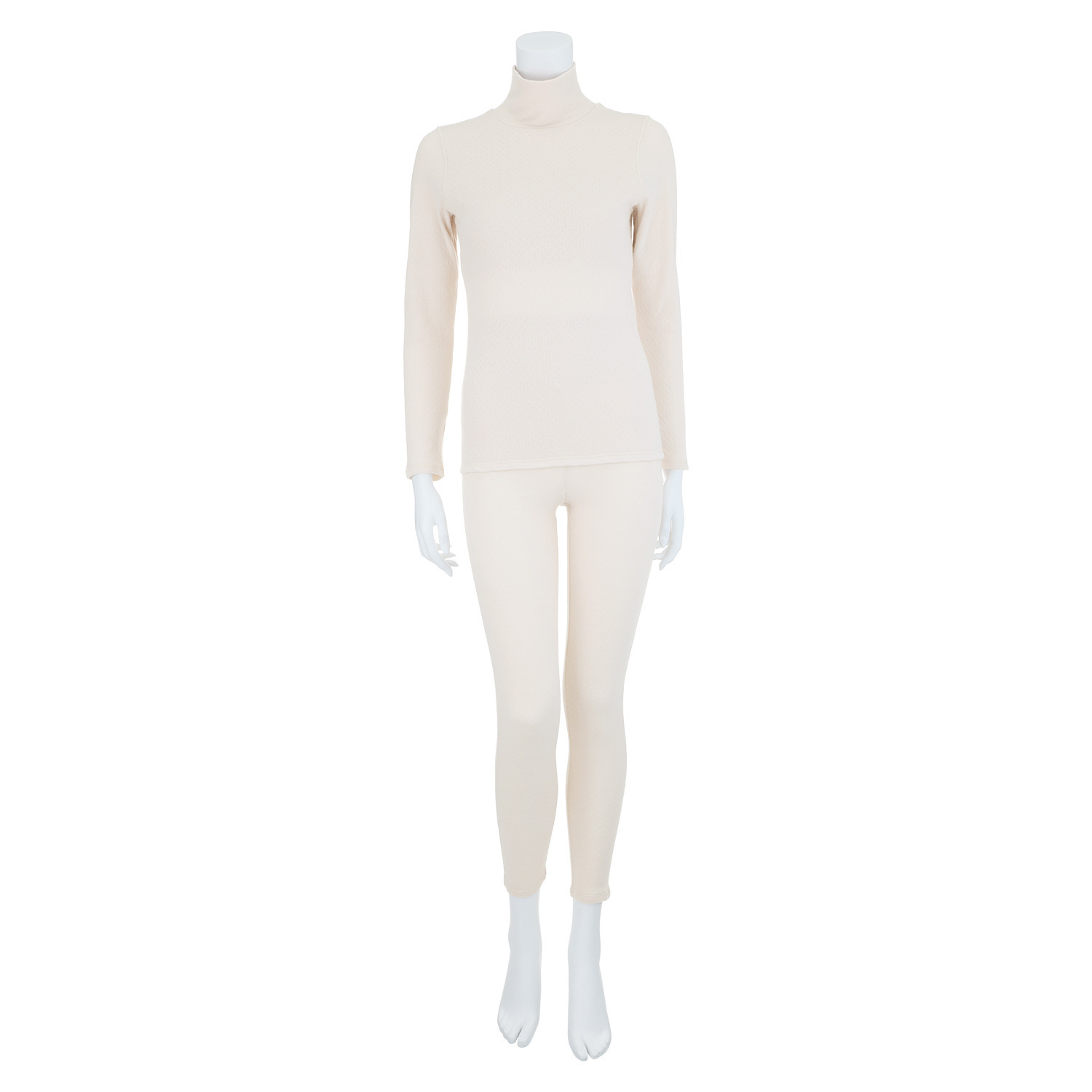 リラキュート 肌側綿１００％ カーゼ素材温活あったか バスト三重 ハイネックインナー＆ 腹巻付レギンス