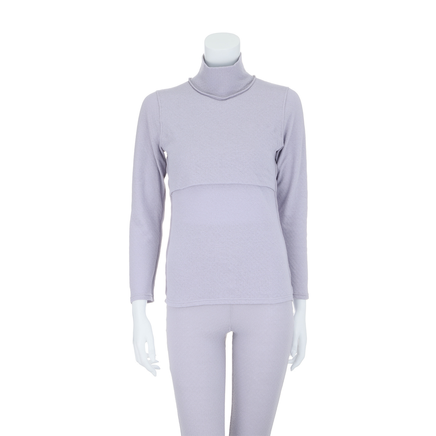 リラキュート 肌側綿１００％ カーゼ素材温活あったか バスト三重 ハイネックインナー＆ 腹巻付レギンス