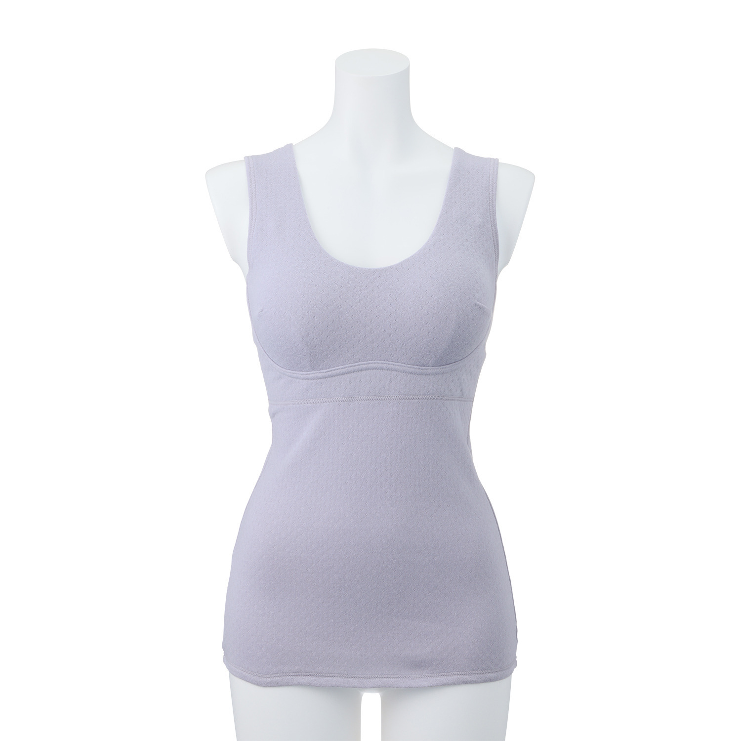 リラキュート 肌側綿１００％ カーゼ素材温活あったか カップ付タンクトップ ２枚セット