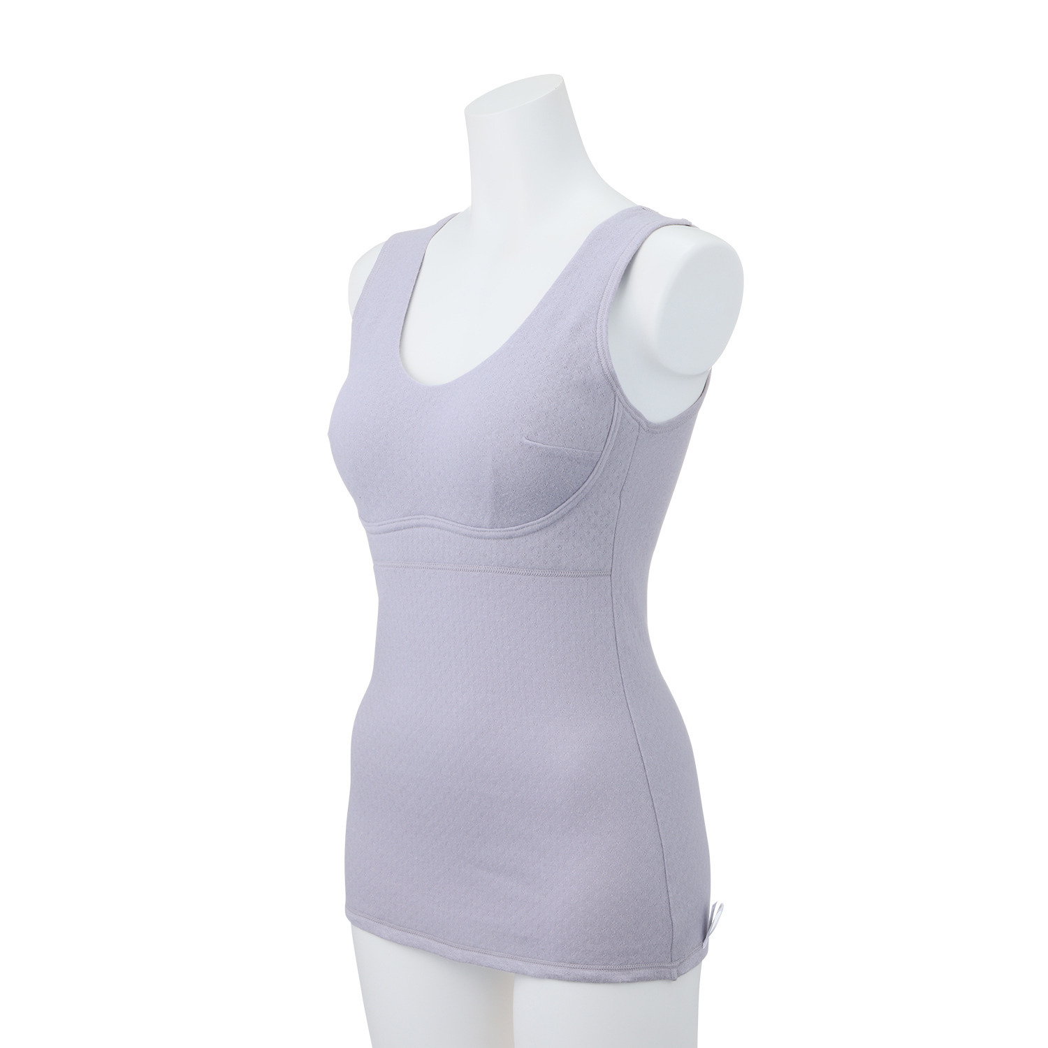 リラキュート 肌側綿１００％ カーゼ素材温活あったか カップ付タンクトップ ２枚セット