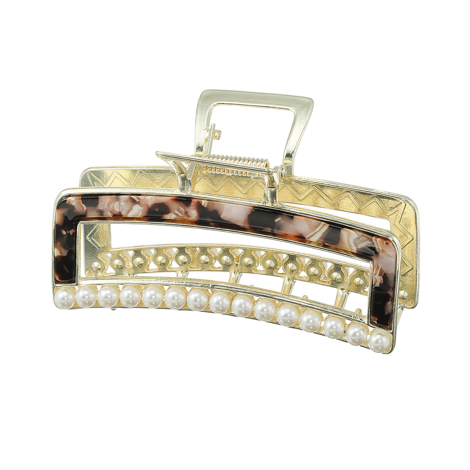 小枝流へアジュエリー パールビジュウ マーブルデザイン バンスクリップ