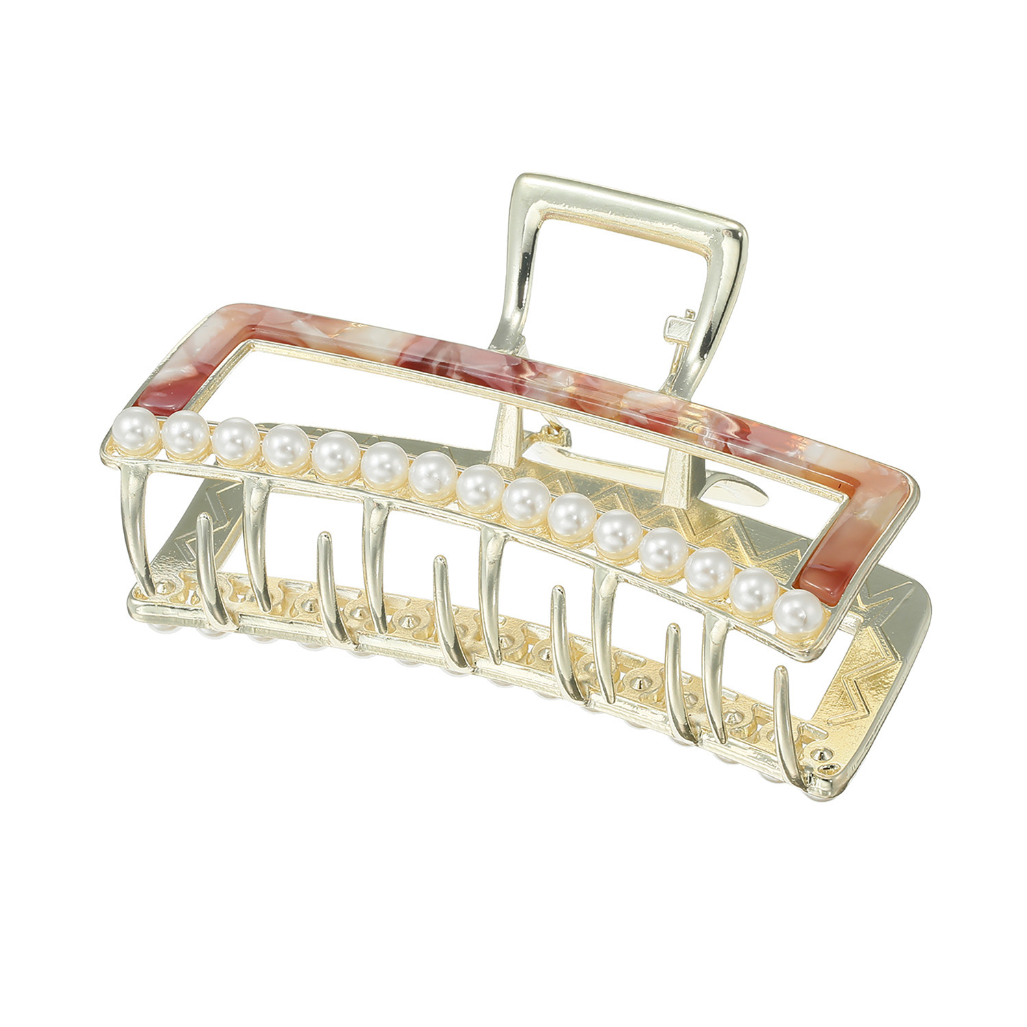 小枝流へアジュエリー パールビジュウ マーブルデザイン バンスクリップ