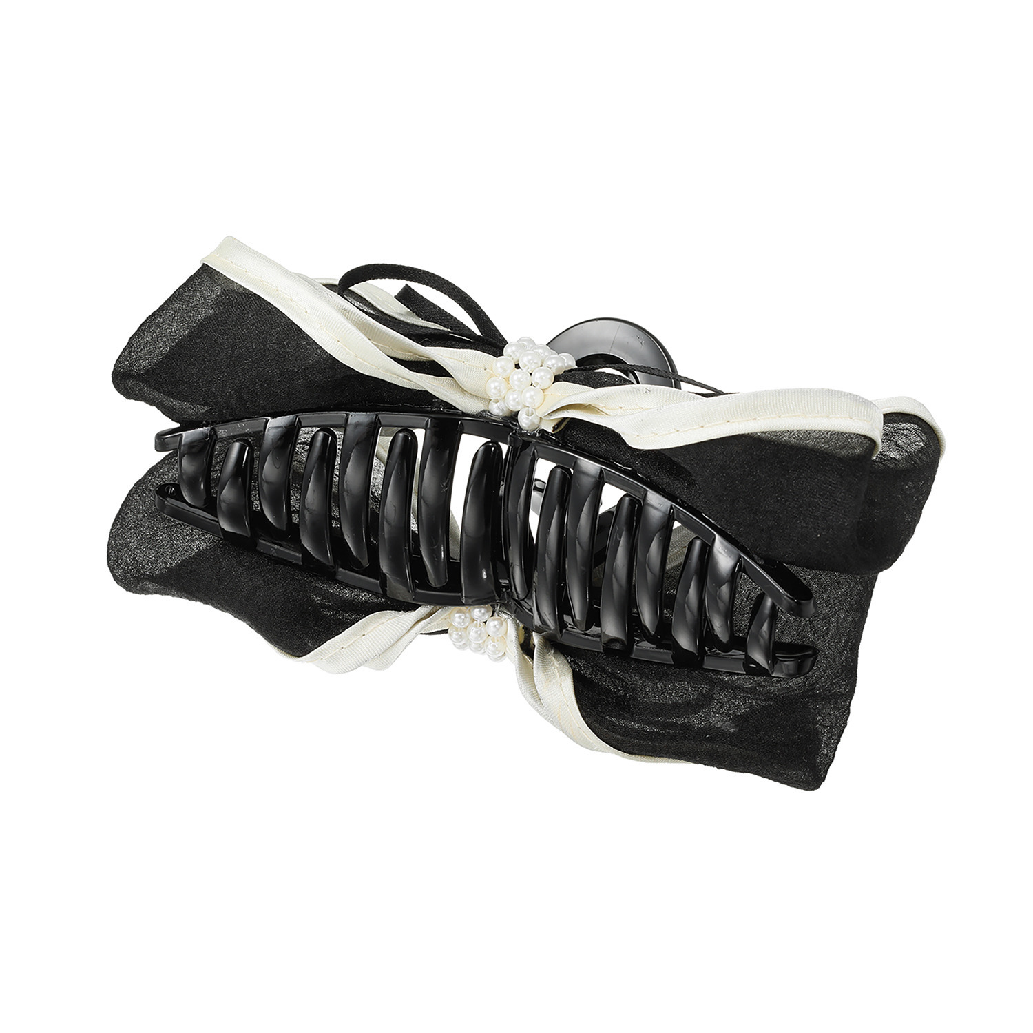 小枝流へアジュエリー モノトーンリボン バンスクリップ