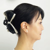 小枝流へアジュエリー モノトーンリボン バンスクリップ