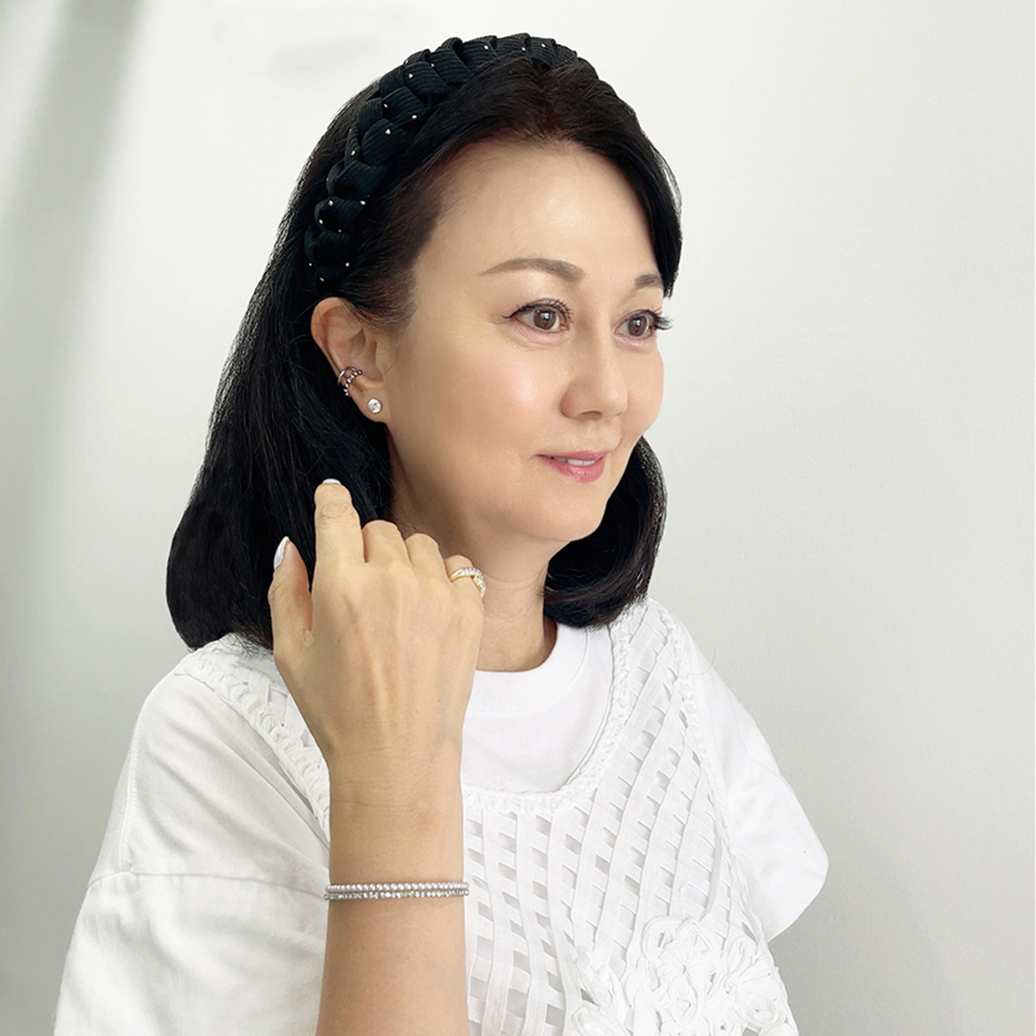 小枝流へアジュエリー パールビジュウ ２連ブレスレット