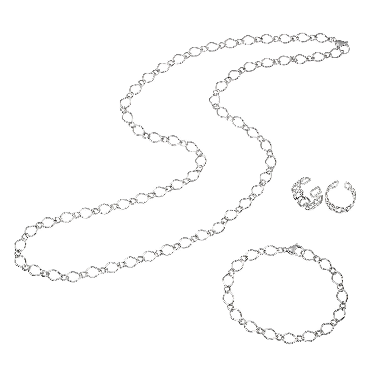 デルークス 耳元・首元・手元を飾る サージカルステンレス ジュエリー３種セット