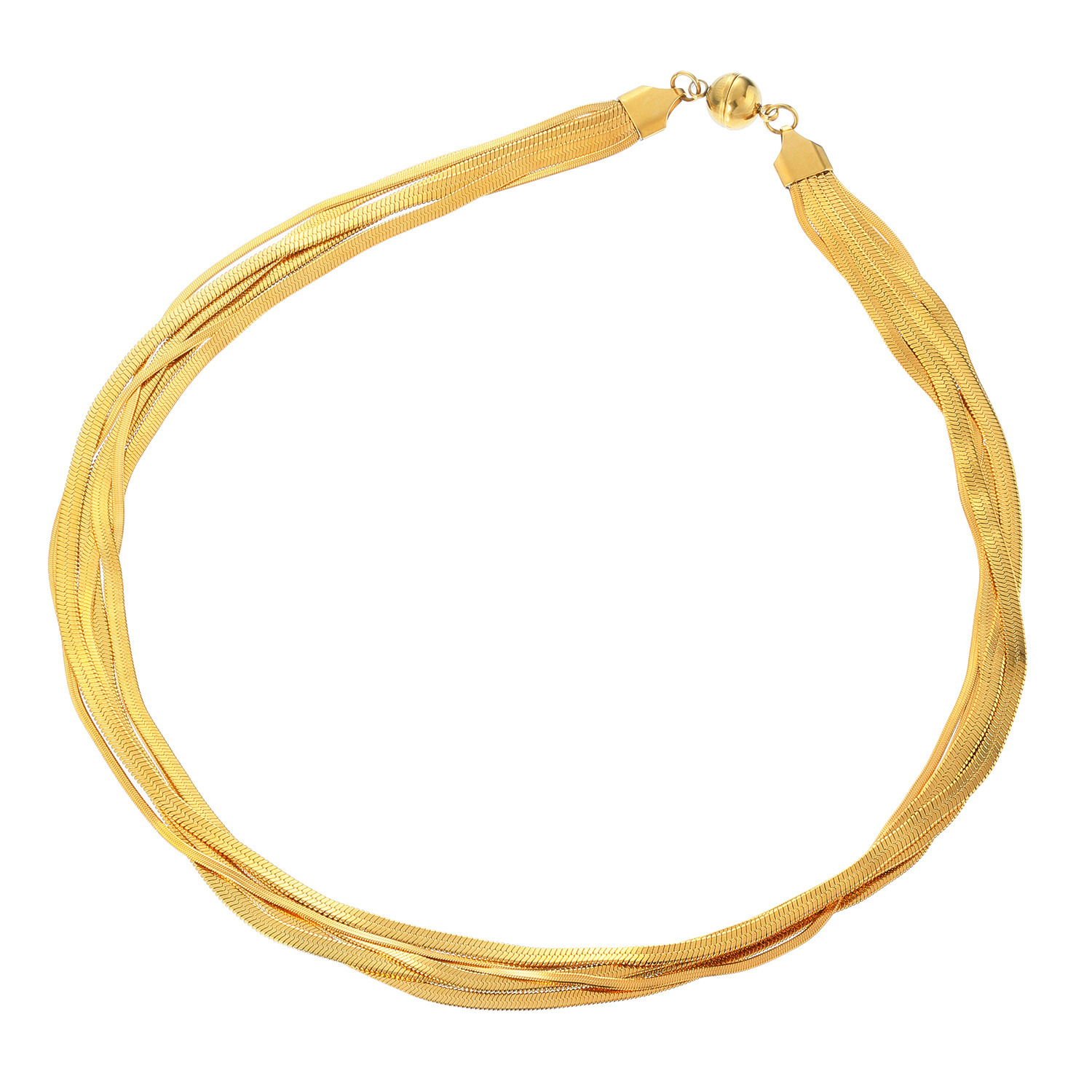 デルークス ステンレス スネークチェーン ６連ネックレス