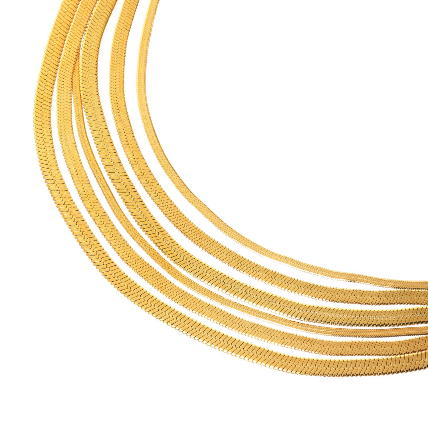 デルークス ステンレス スネークチェーン ６連ネックレス