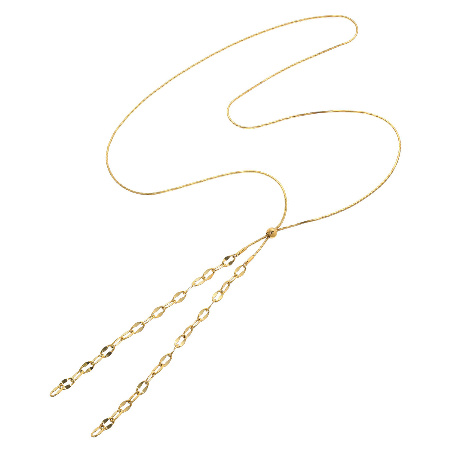 デルークス ステンレス スネーク＆ペタルチェーン Ｙ字ロングラリエット