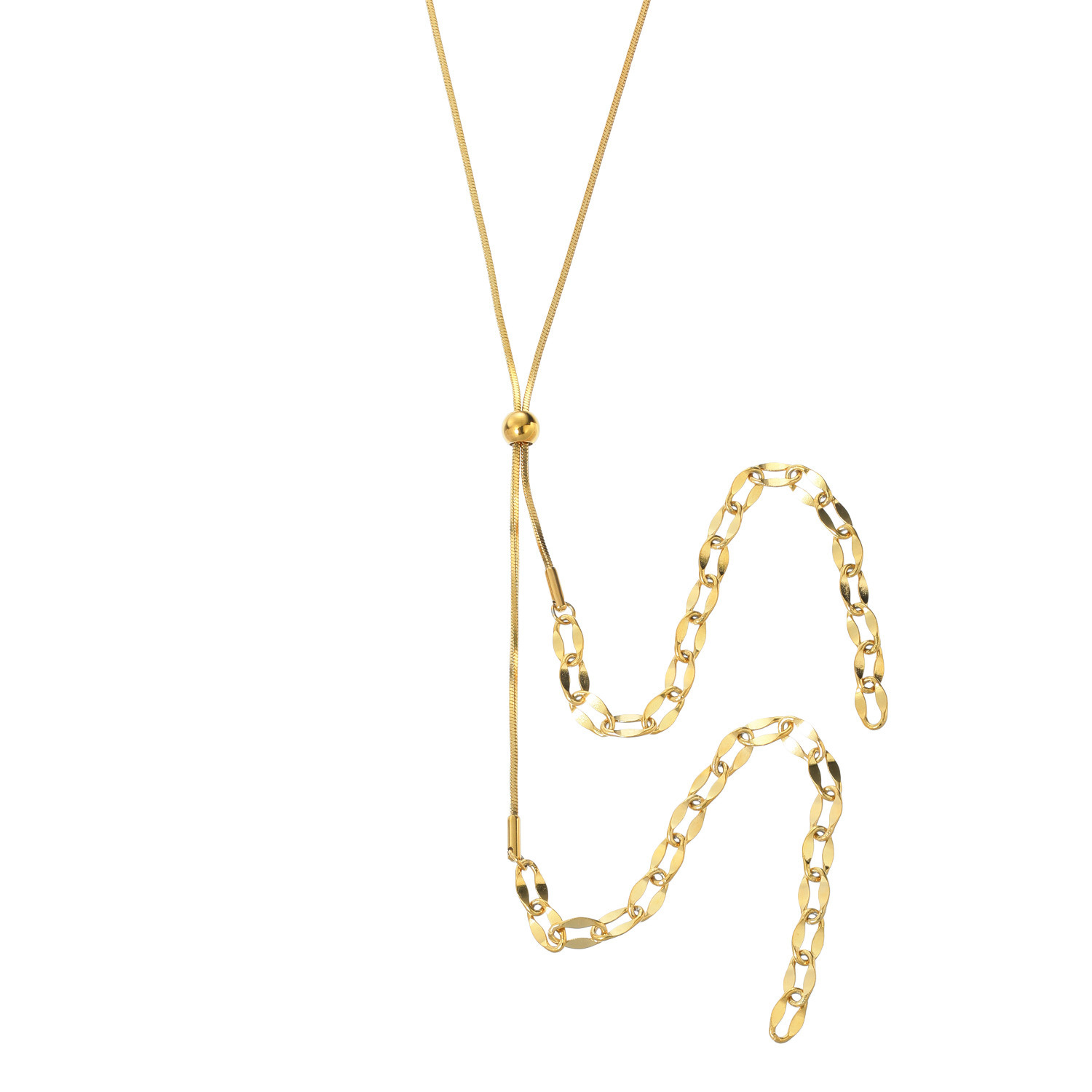 デルークス ステンレス スネーク＆ペタルチェーン Ｙ字ロングラリエット