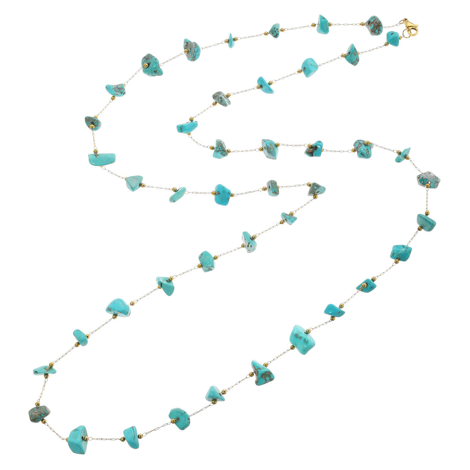 デルークス ステンレス ジェムストーン ステーション ロングネックレス