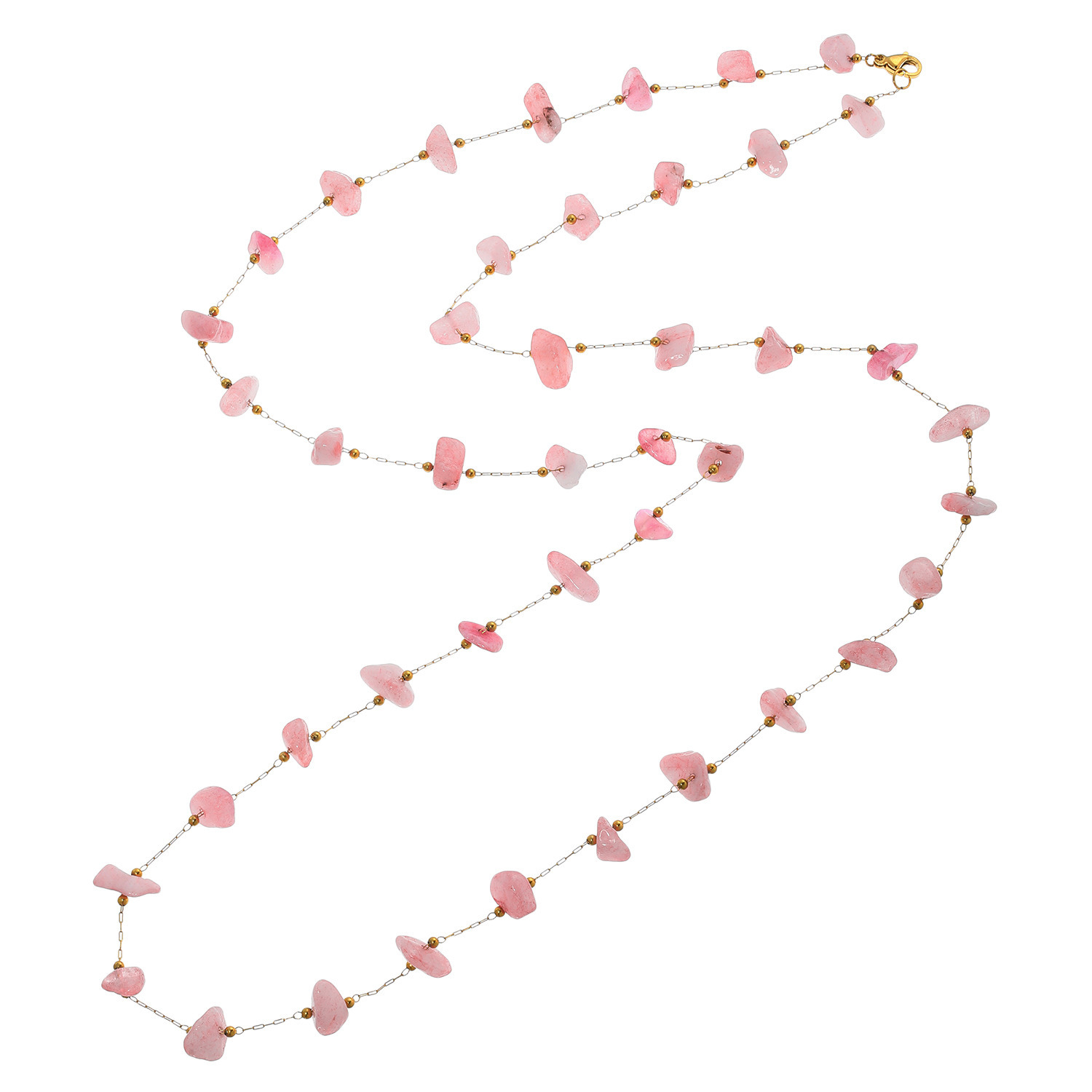 デルークス ステンレス ジェムストーン ステーション ロングネックレス